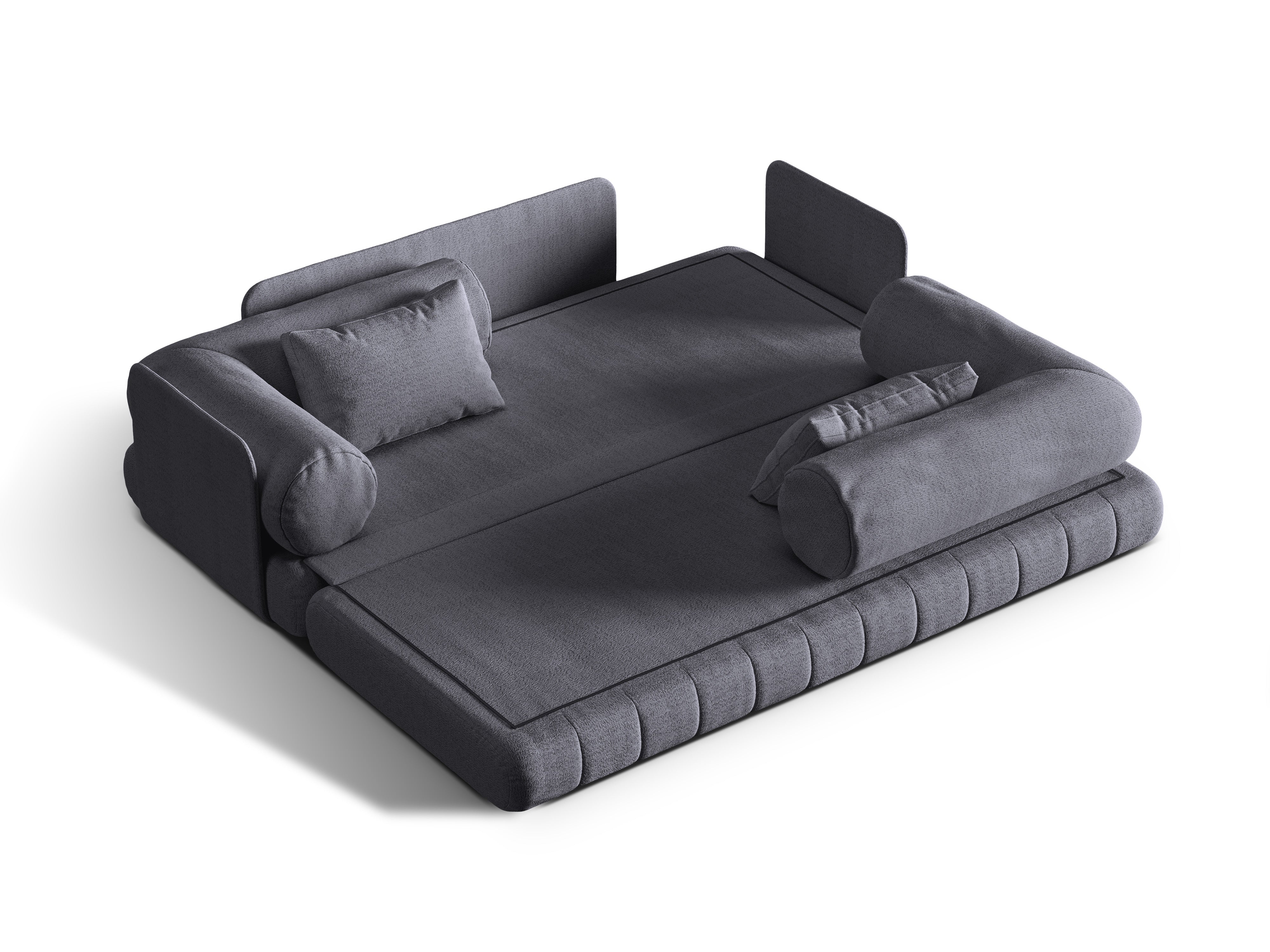 3-seater sofa with sleeping function KEMI gray bouclé