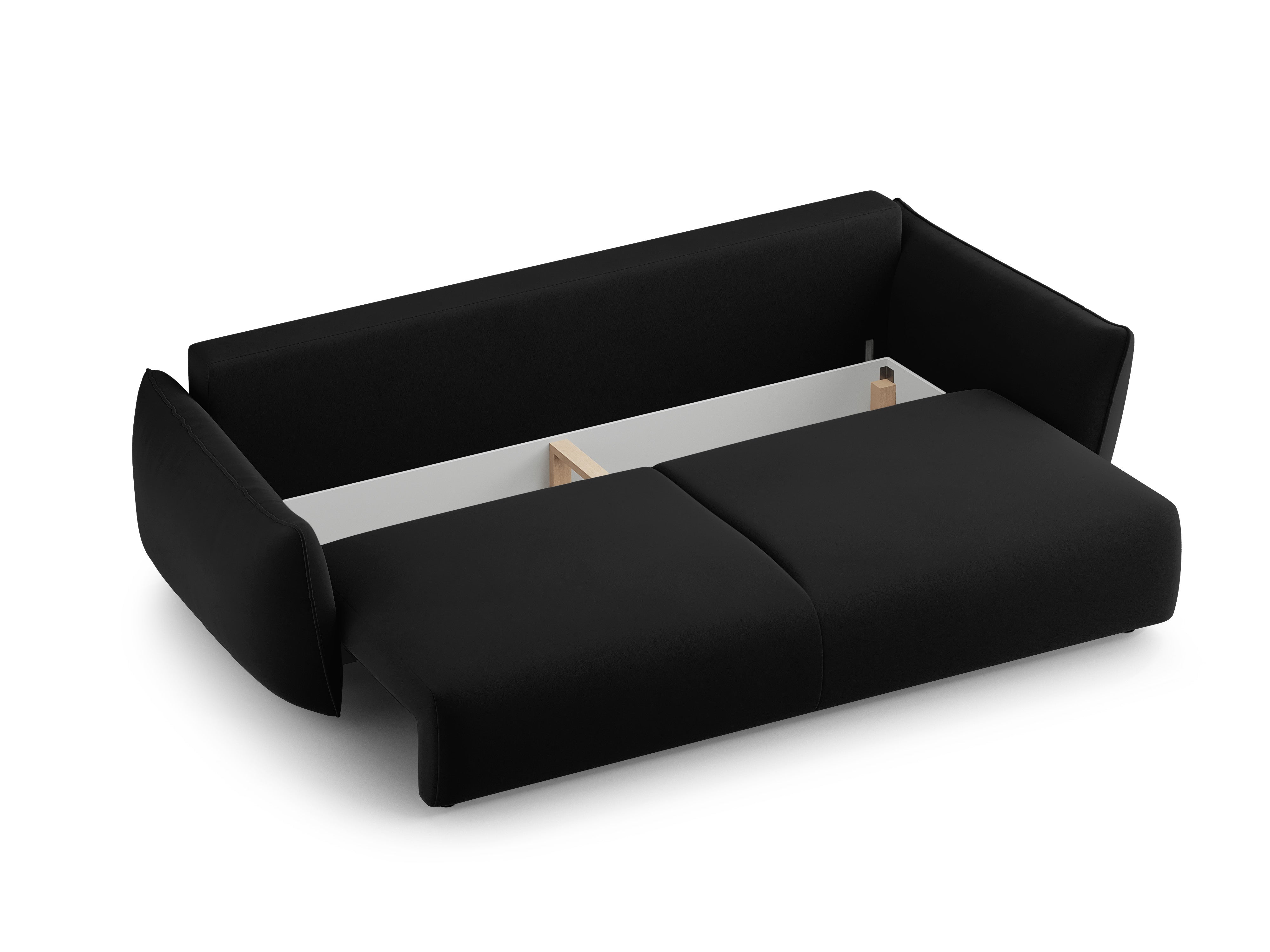 Samtsofa mit Schlaffunktion MATERA schwarz