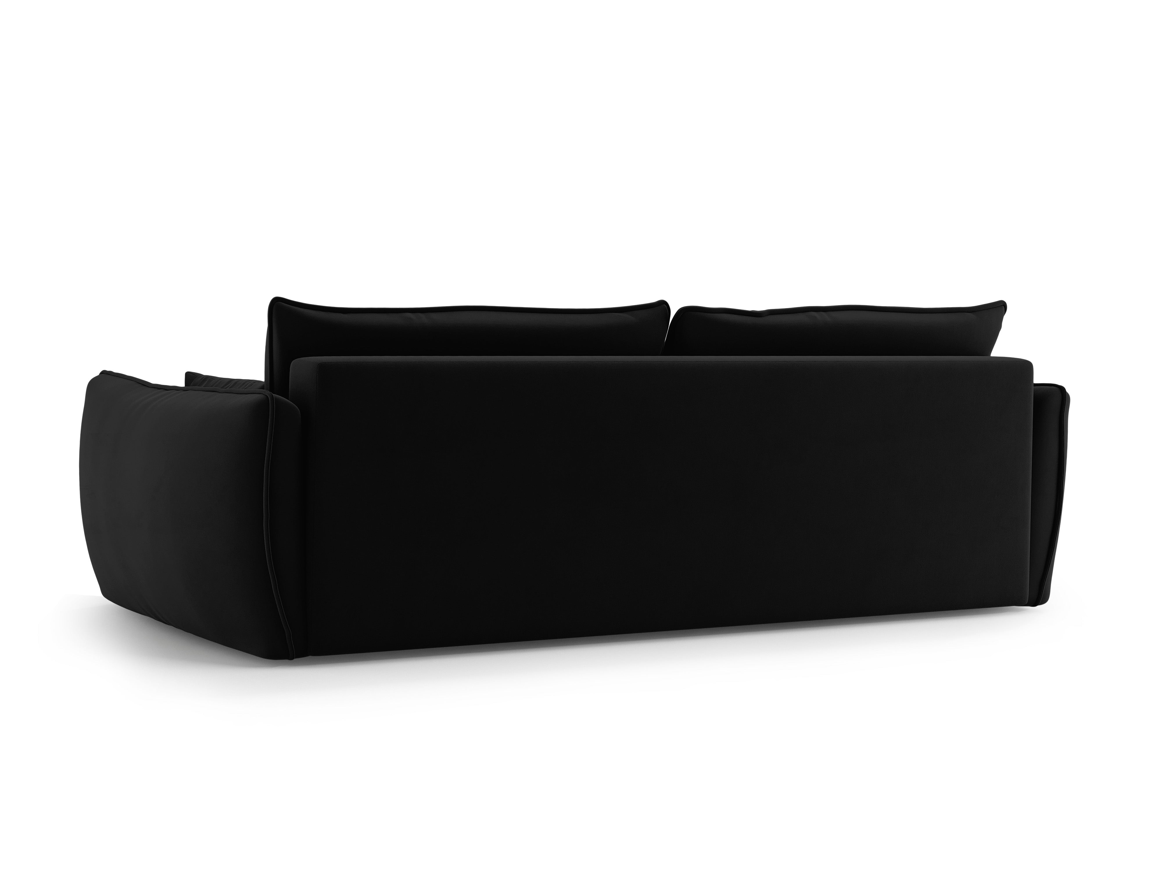 Samtsofa mit Schlaffunktion MATERA schwarz