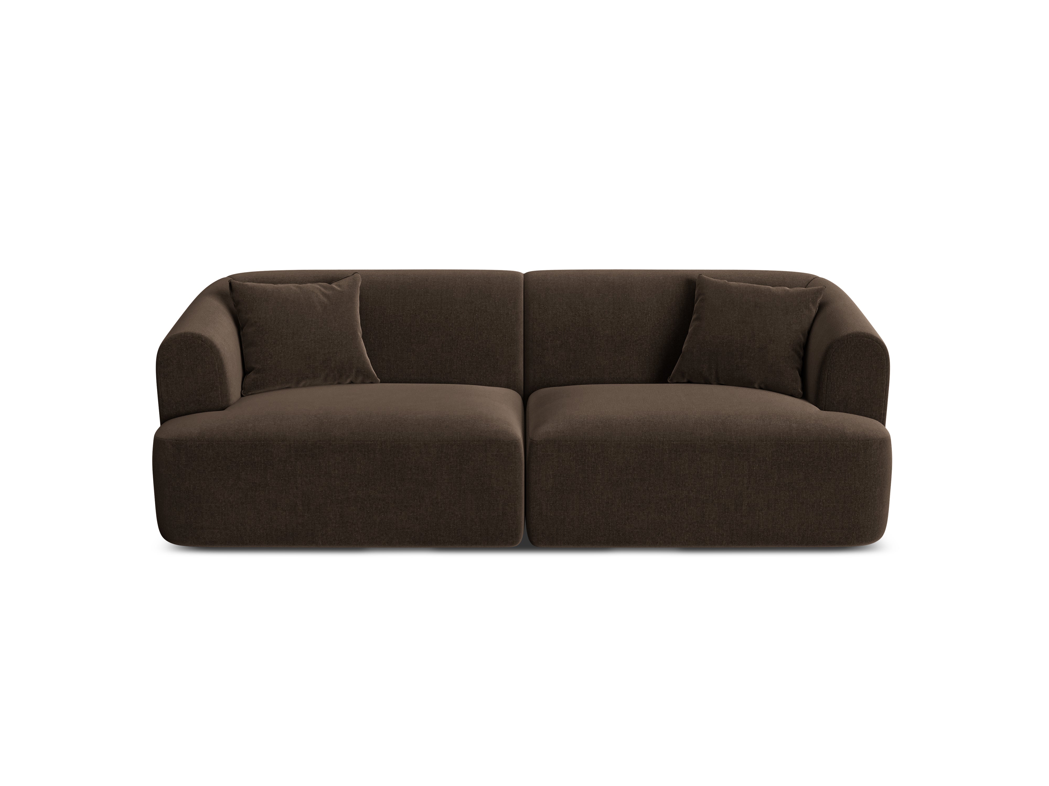 Sofa van fluweel 3-zits CAMPI chocolade