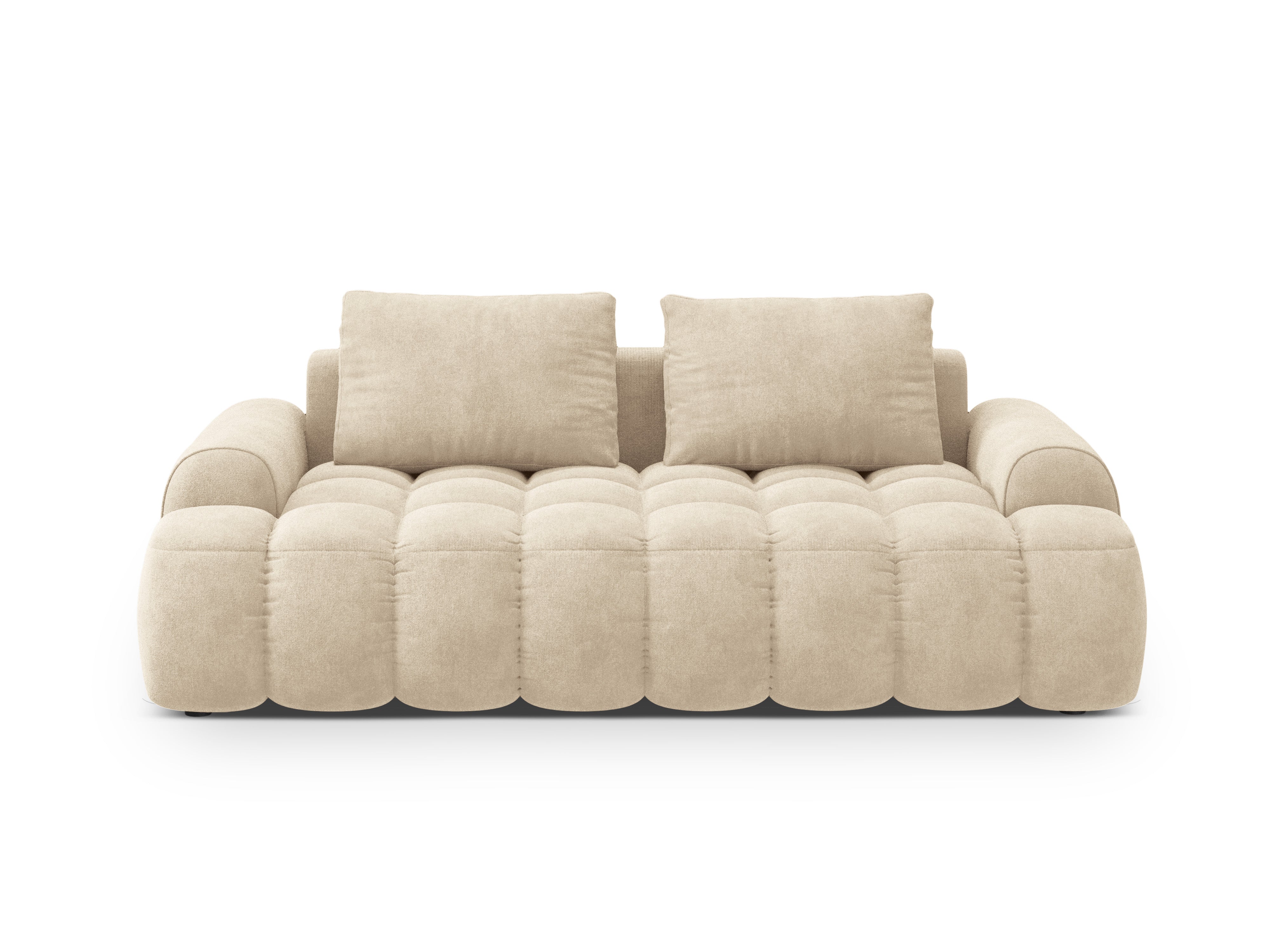 Sofa aus Samt 3-sitzig LINZ hellbeige