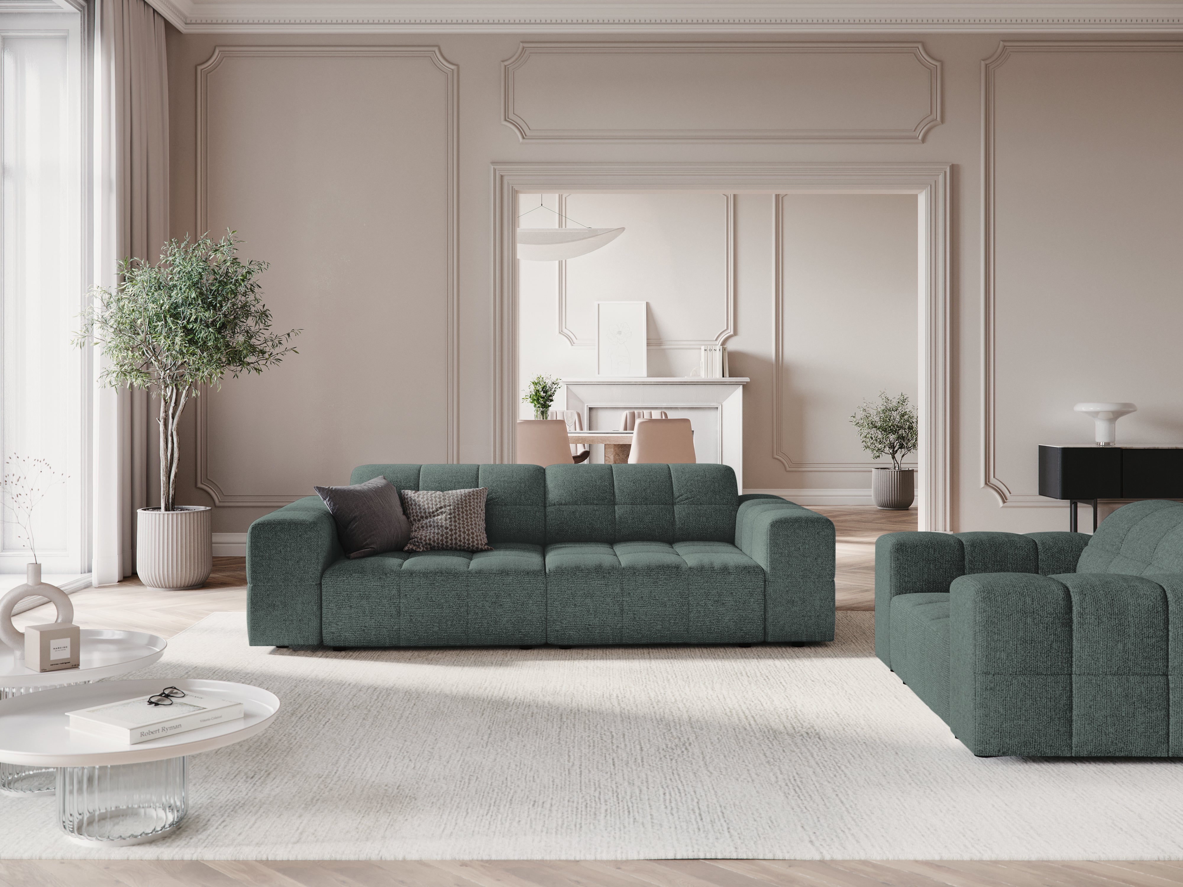 Sofa 3-zits CHICAGO petrol szenil