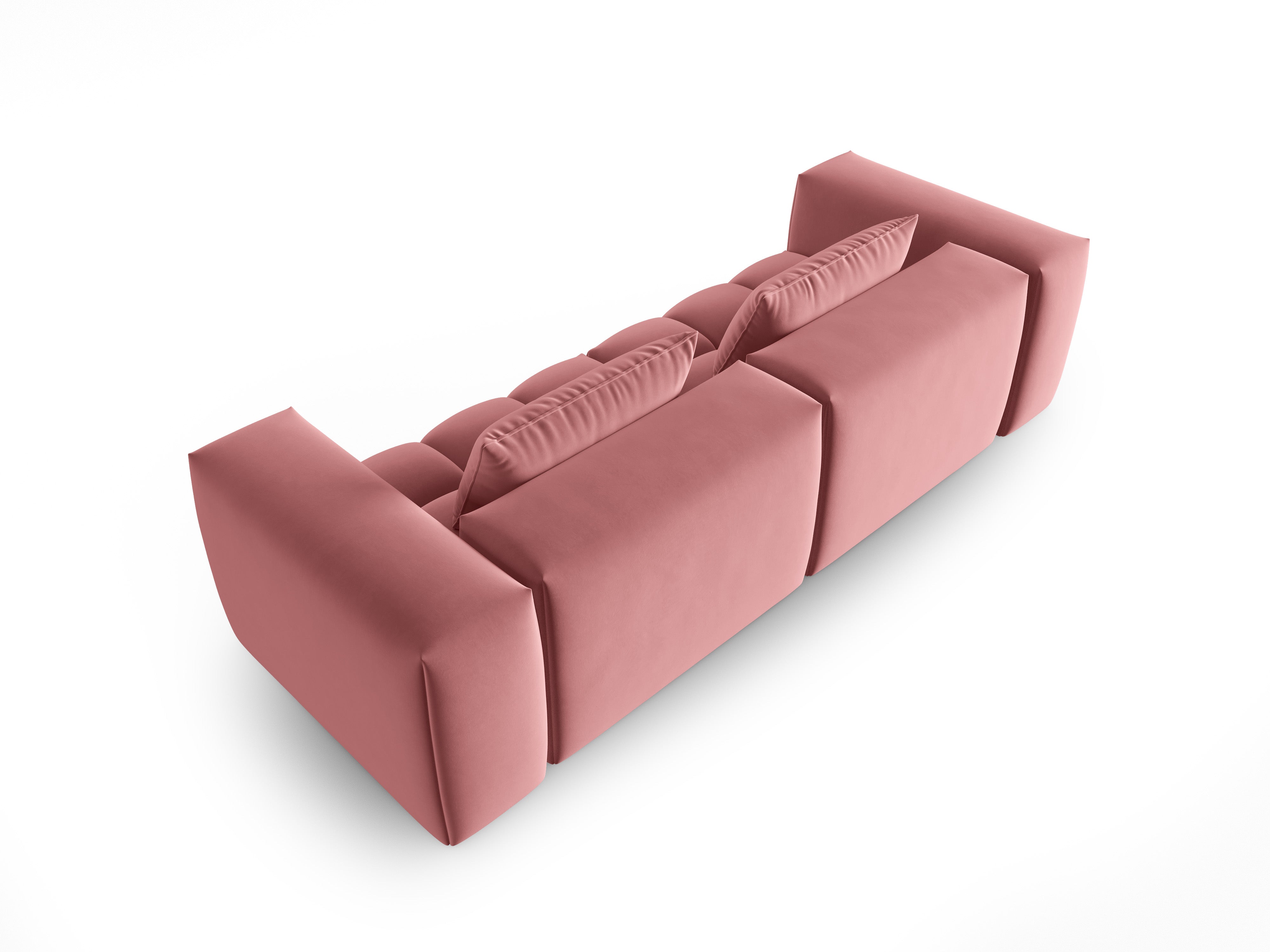 Sofa aksamitna 3-osobowa VERONA różowy flamingo
