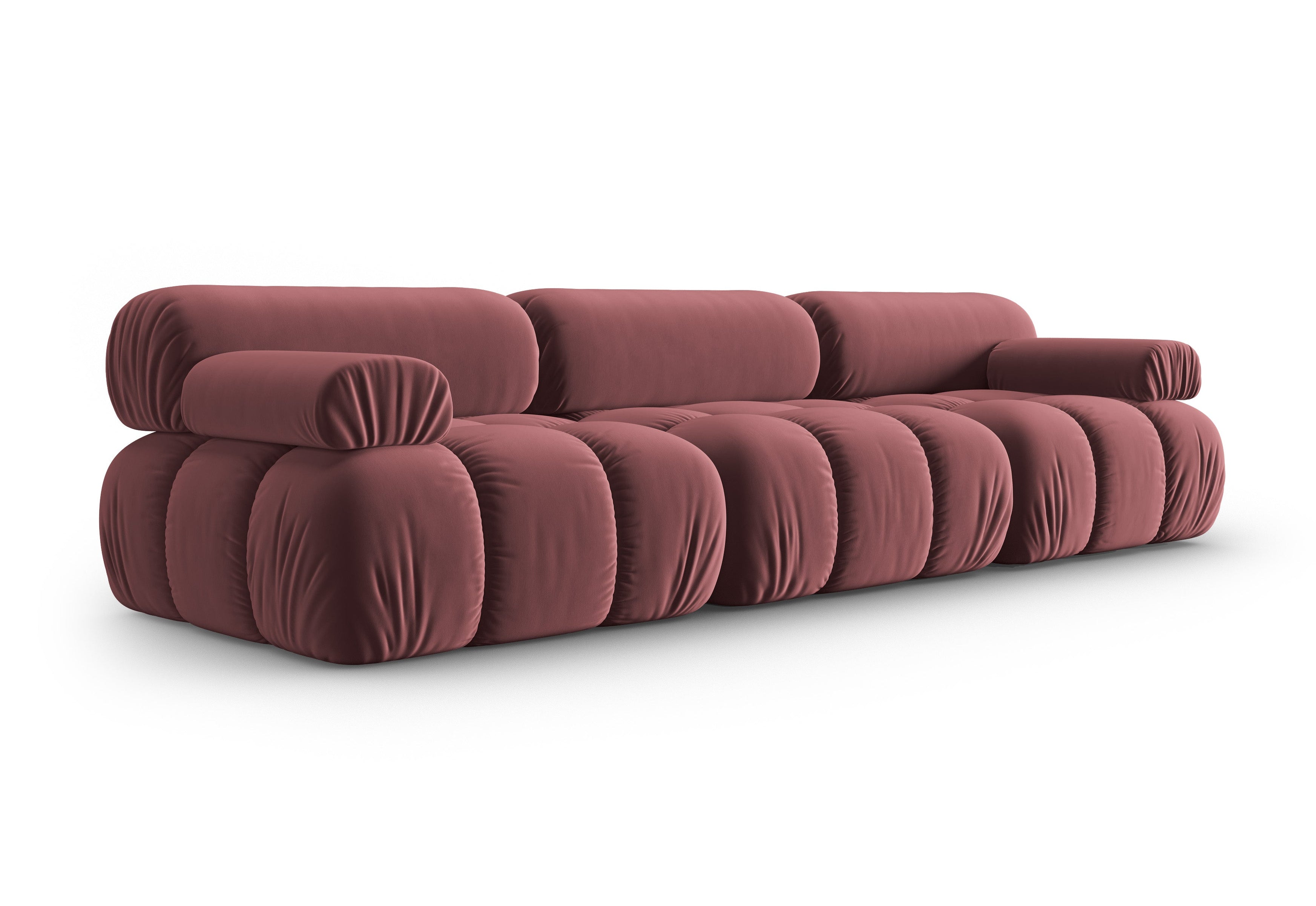 Sofa van fluweel 3-zits CORTINA roze