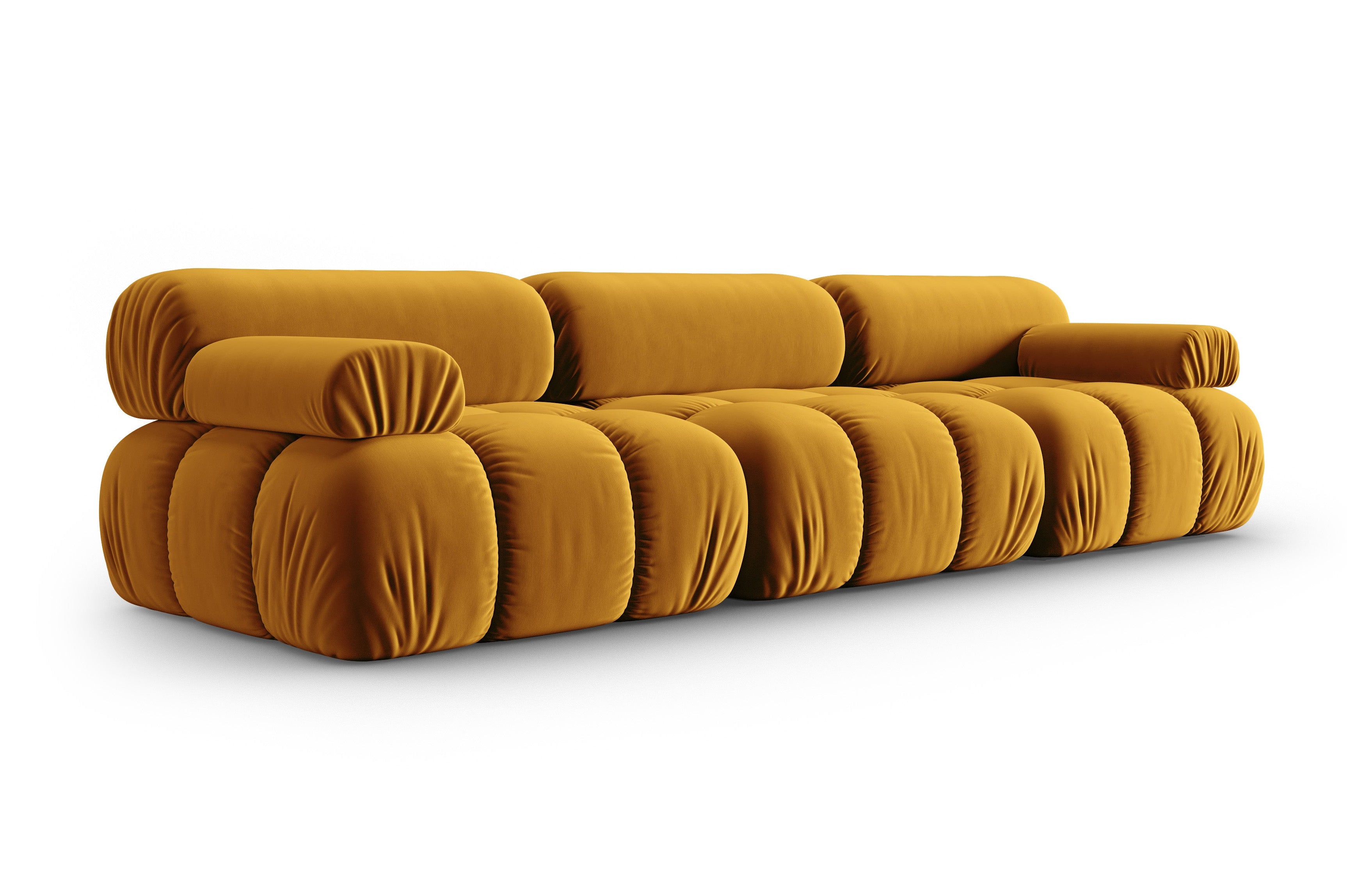 Sofa van fluweel 3-zits CORTINA geel
