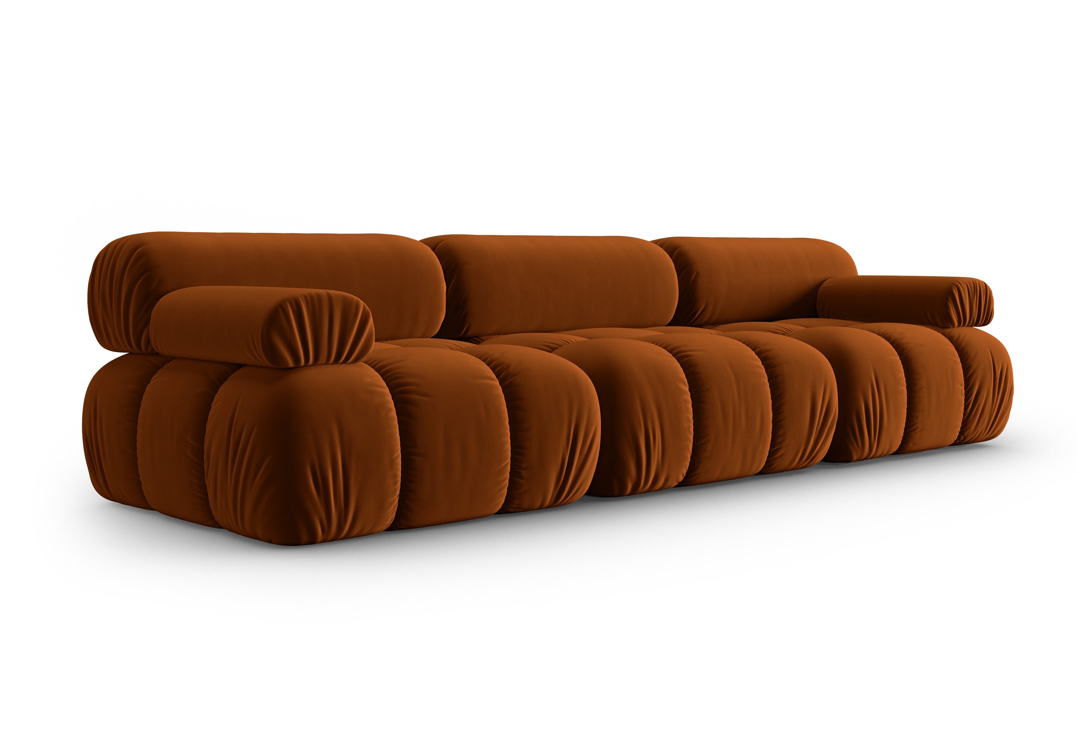 Sofa van fluweel 3-zits CORTINA baksteen