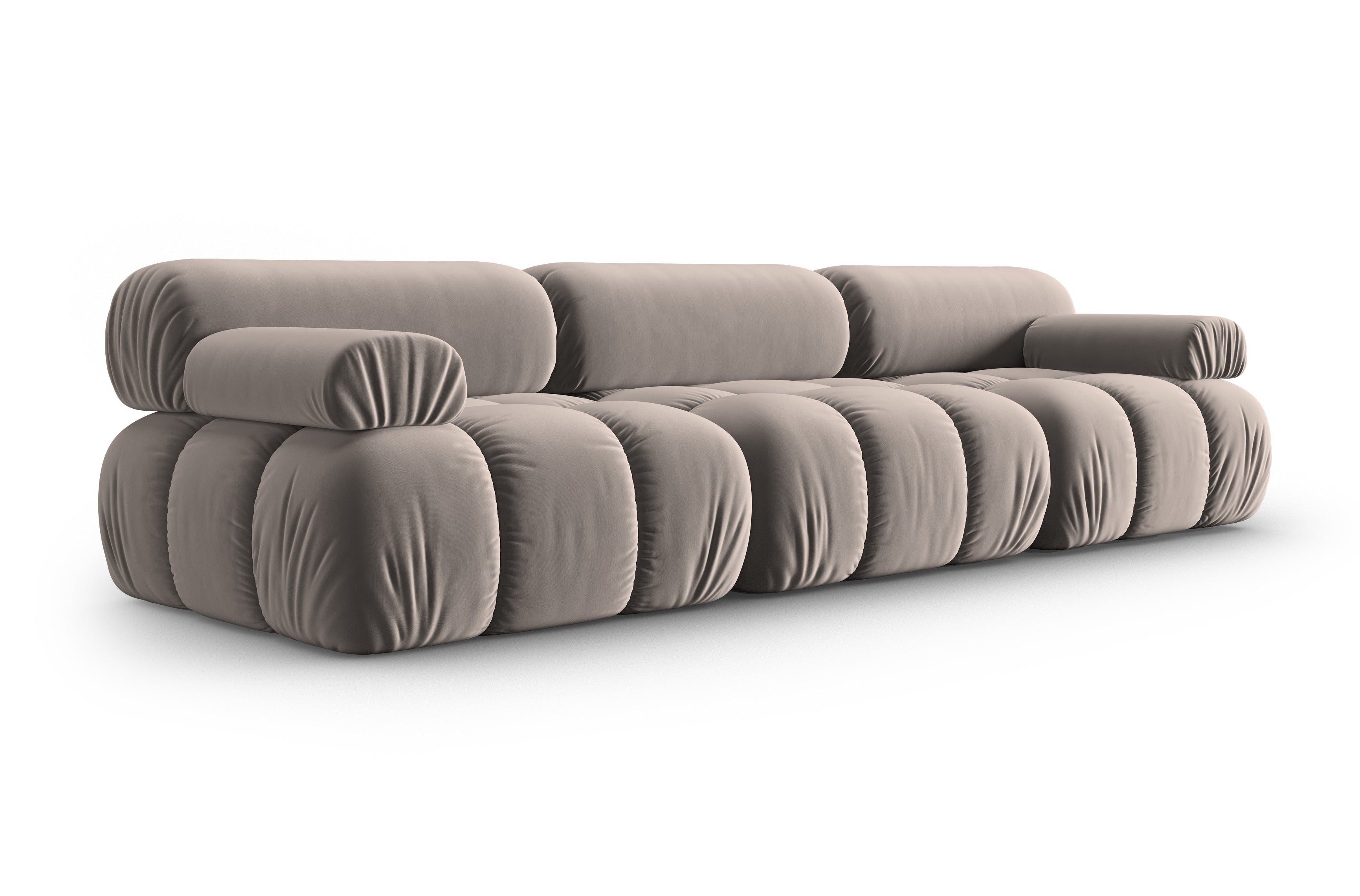 Sofa van fluweel 3-zits CORTINA cappuccino