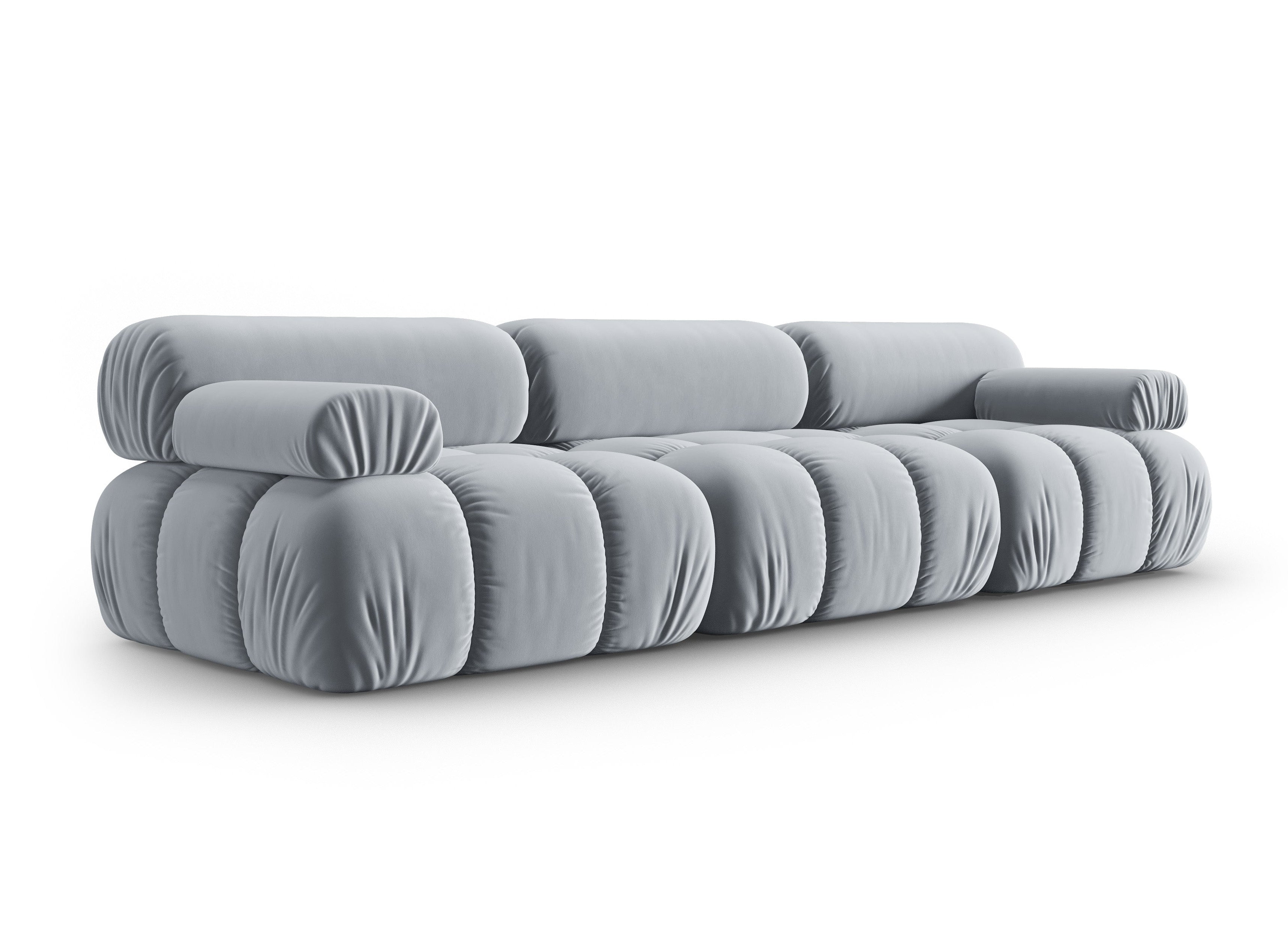 Sofa van fluweel 3-zits CORTINA lichtblauw