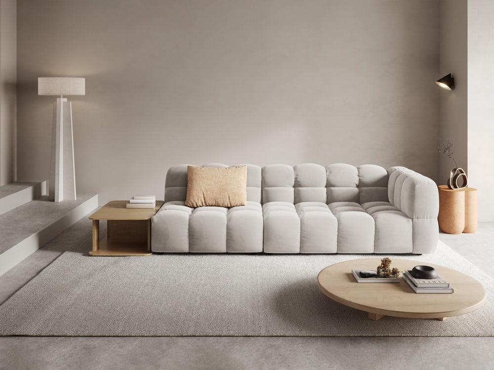 Zijde sofa links 4-persoons open met tafel SKY lichtbeige
