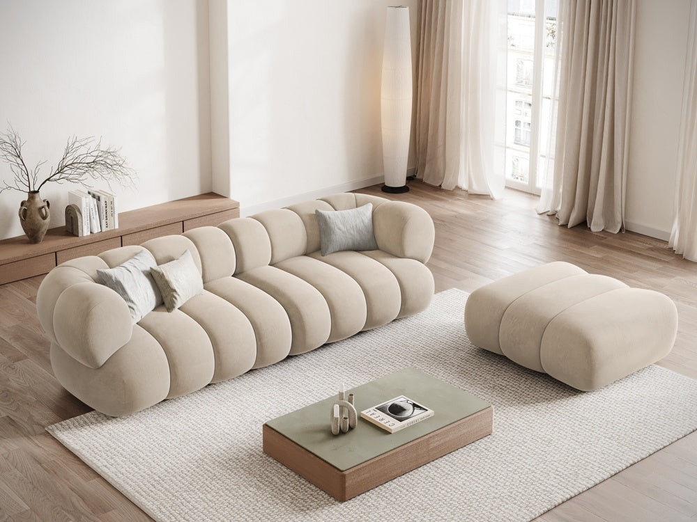Sofa aus Samt für 4 Personen KOGE beige