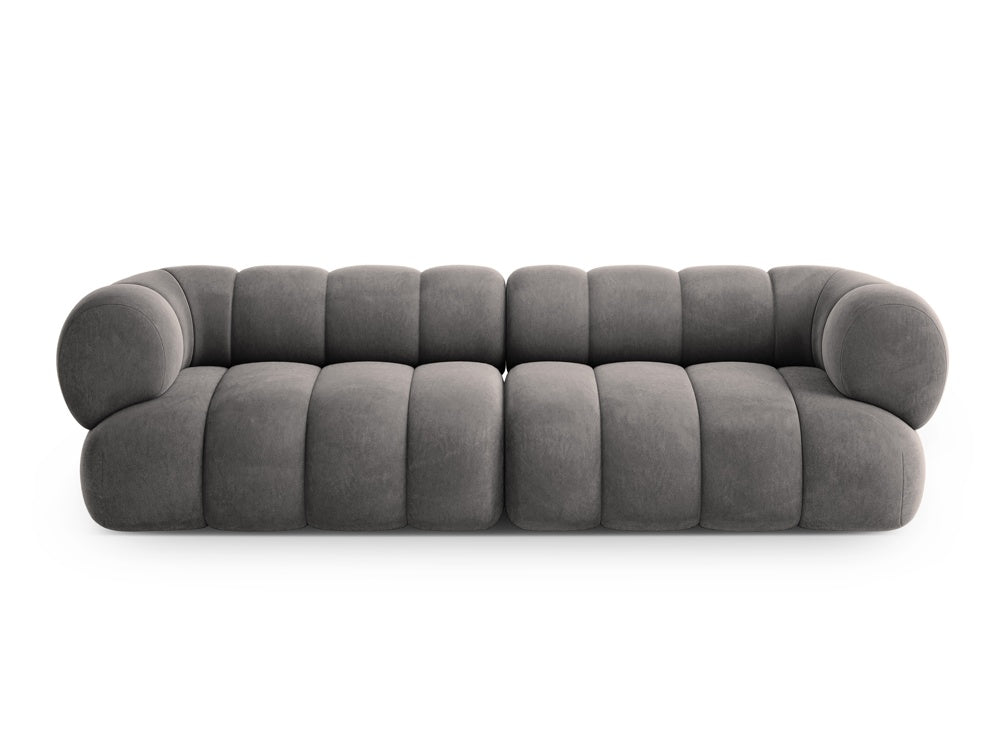 KOGE dark gray velvet sofa for 4 people