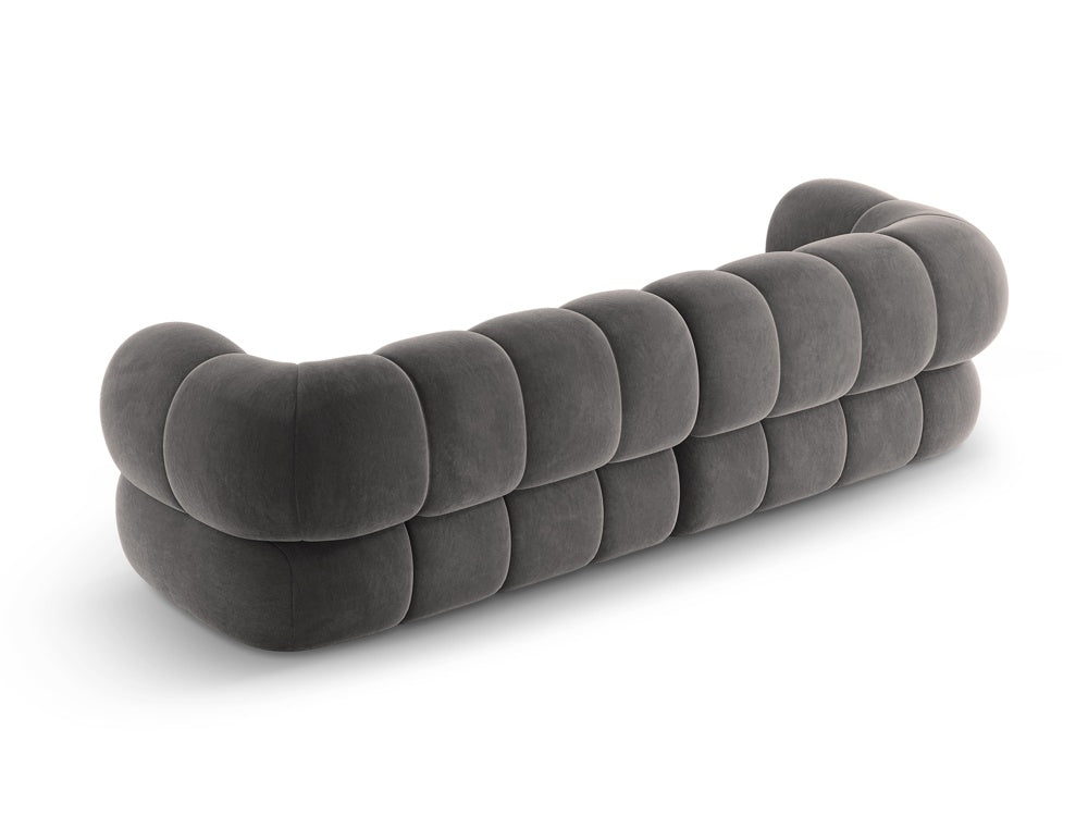 KOGE dark gray velvet sofa for 4 people