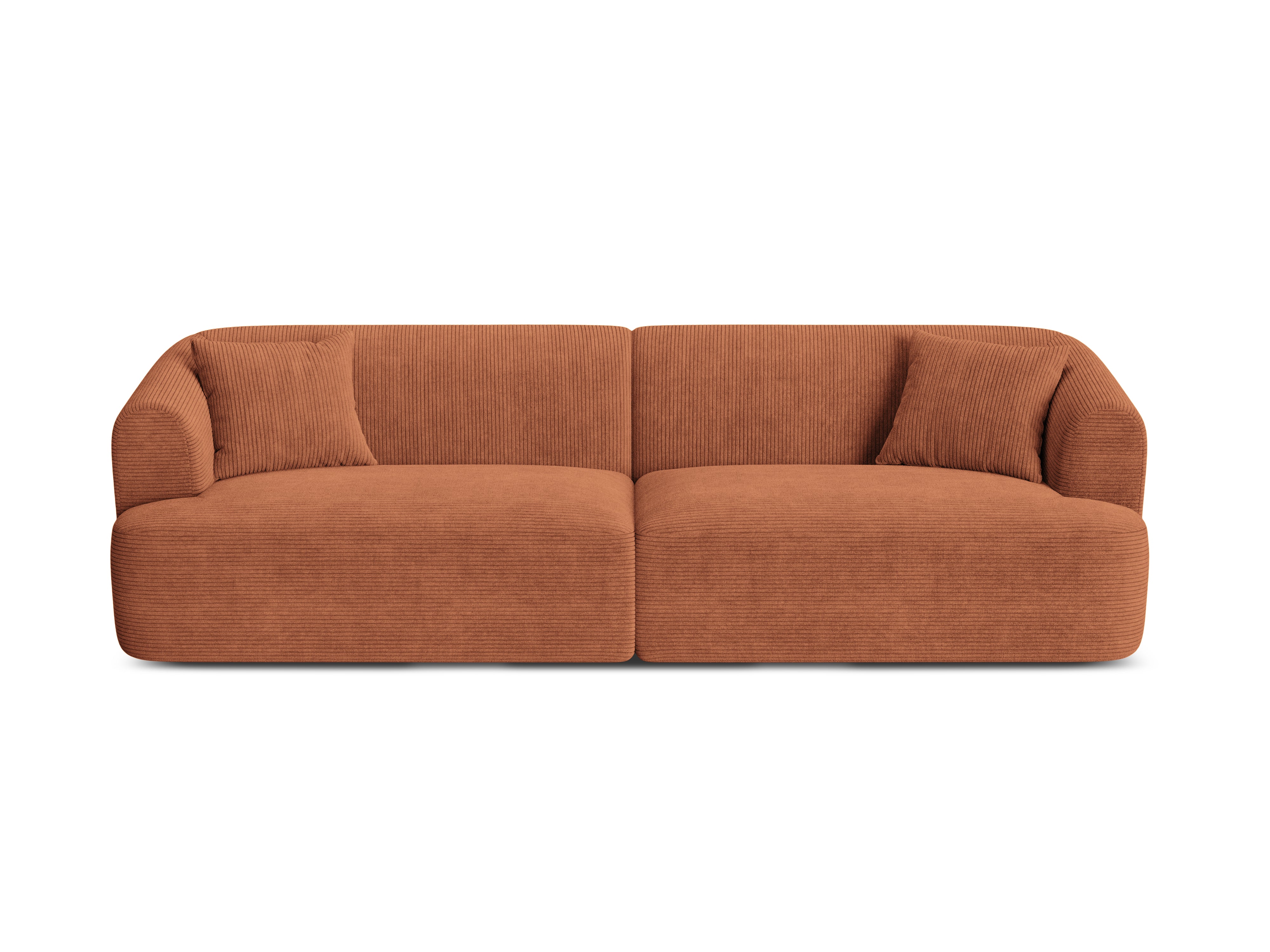 Sofa 4-persoons CAMPI baksteen ribfluweel