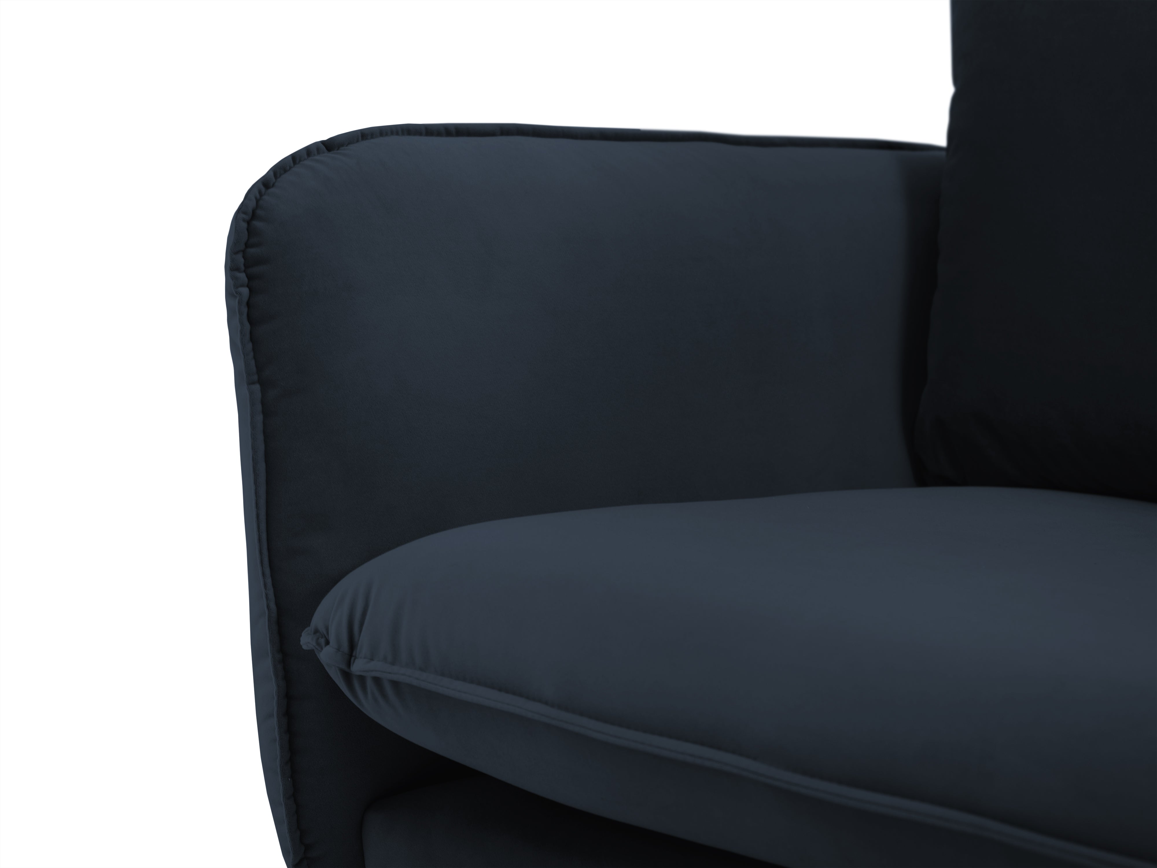 Sofa aus Samt für 4 Personen VIENNA dunkelblau mit goldenem Gestell