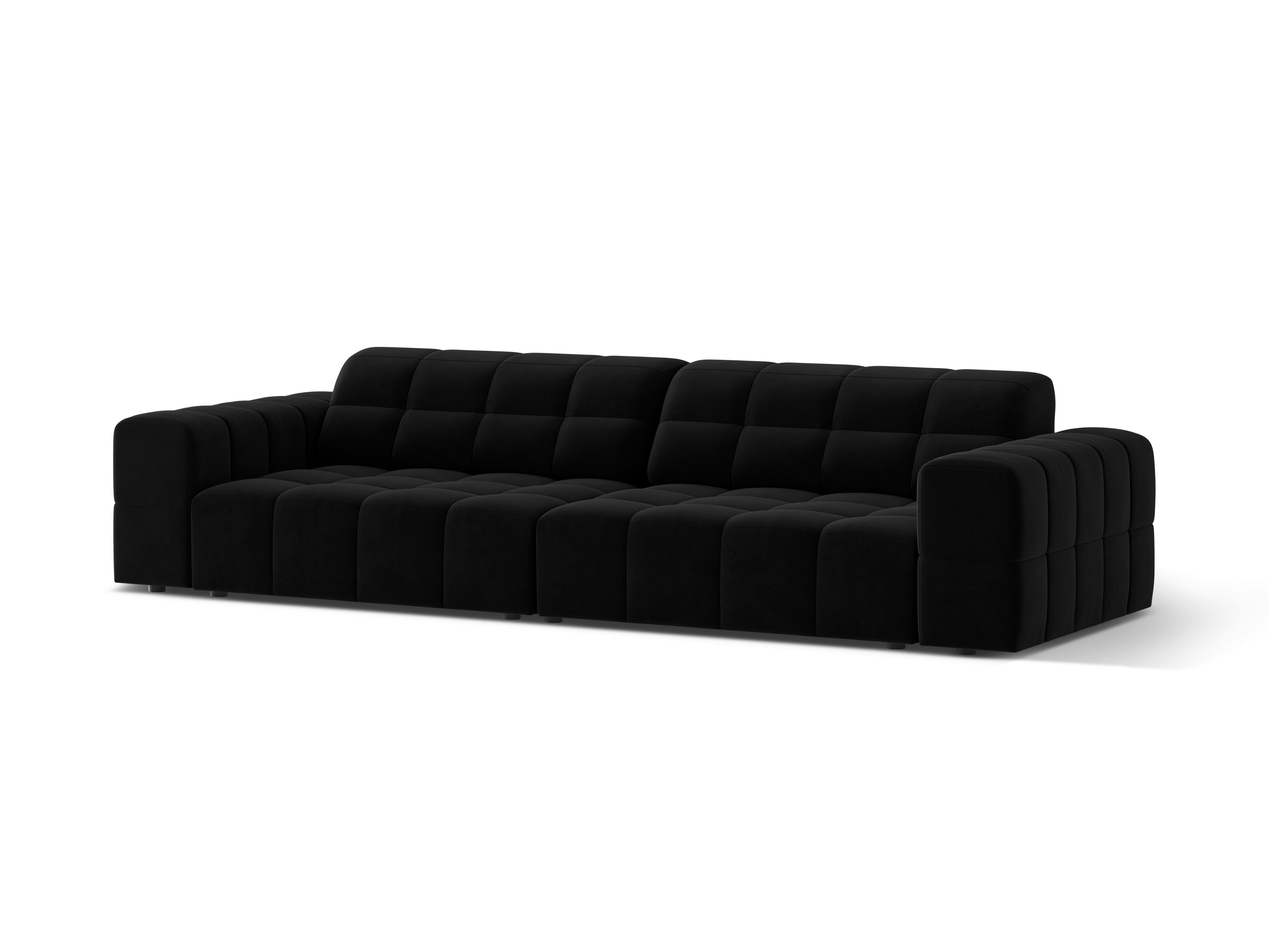 Sofa van fluweel voor 4 personen CHICAGO zwart