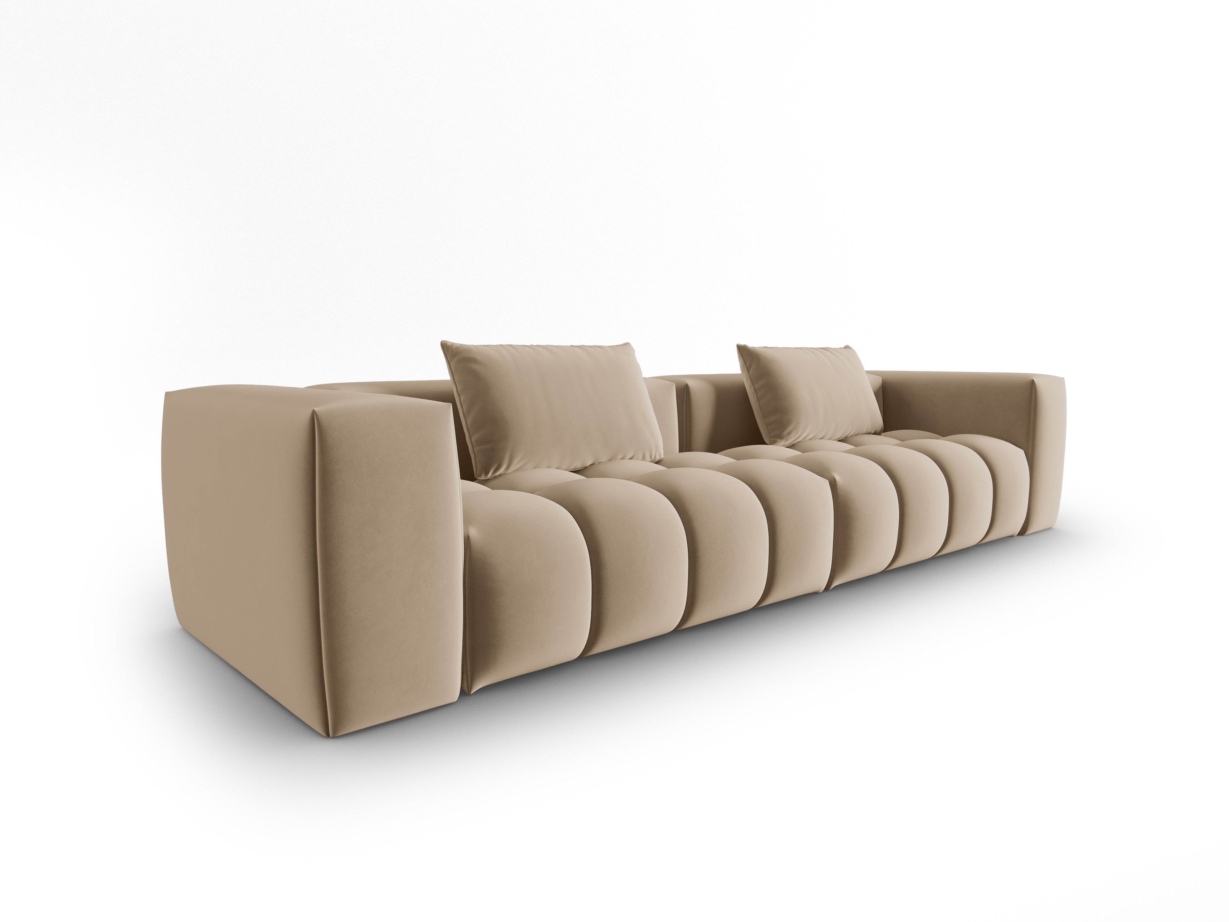 Sofa van fluweel 5-persoons VERONA zandkleurig