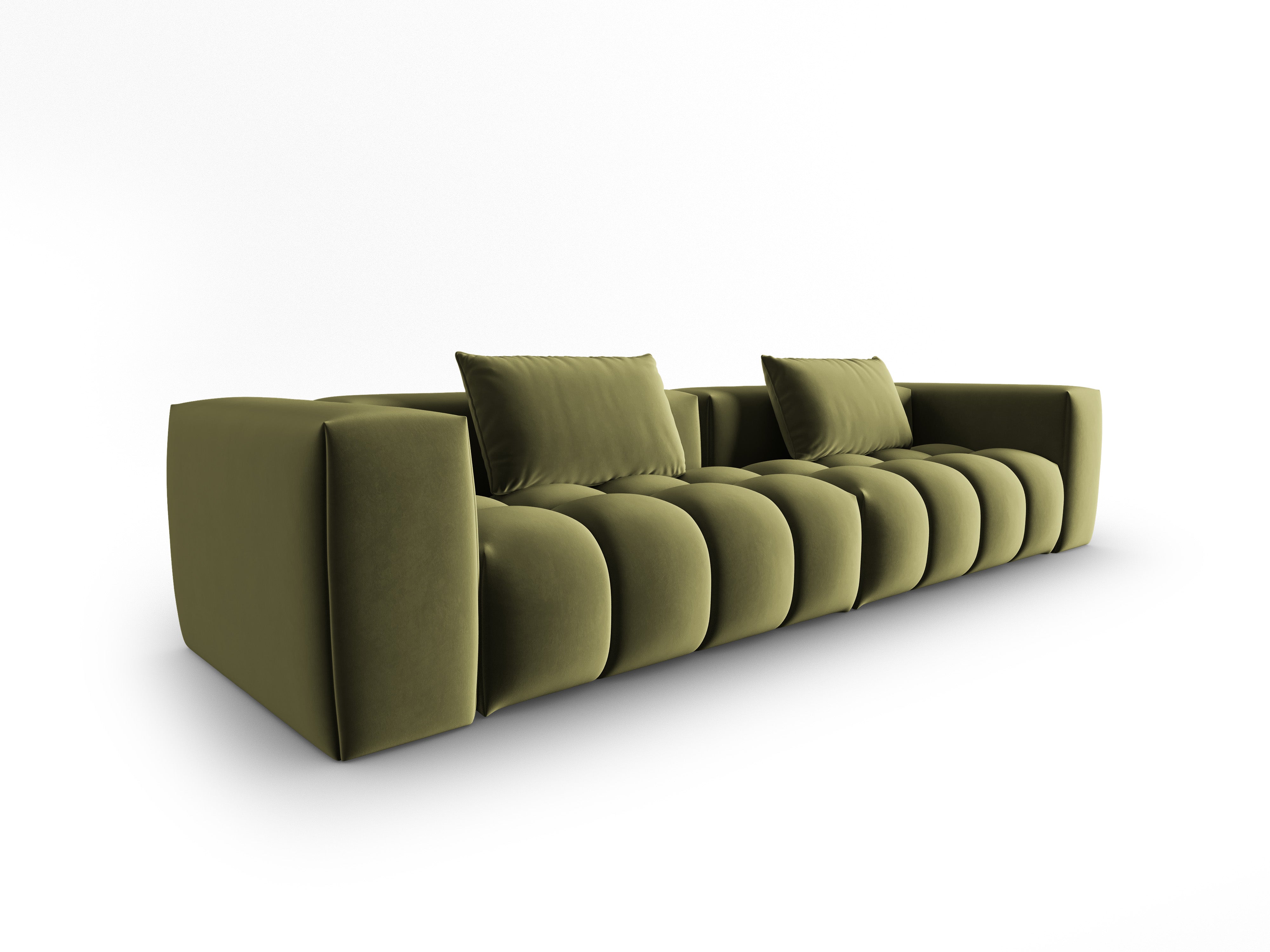 Sofa van fluweel 5-persoons VERONA lichtgroen