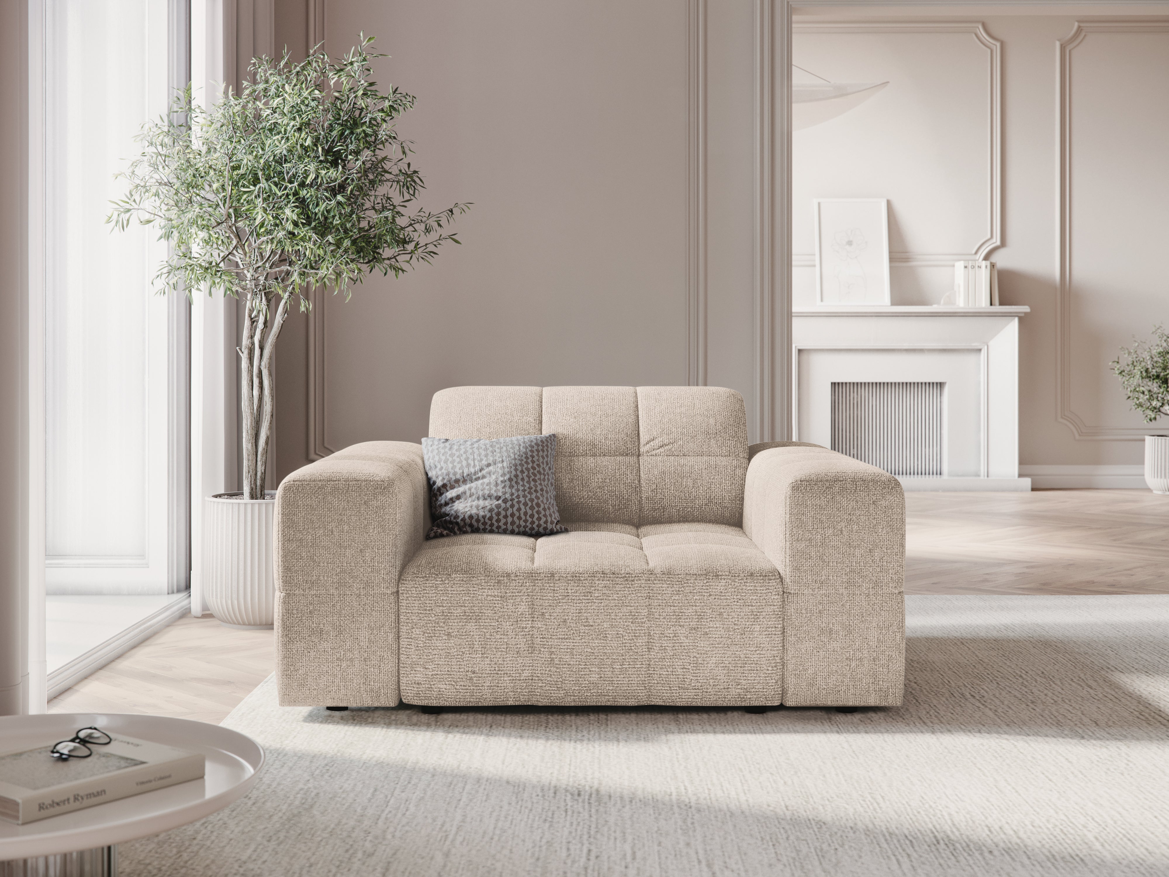 Fauteuil CHICAGO beige chenille