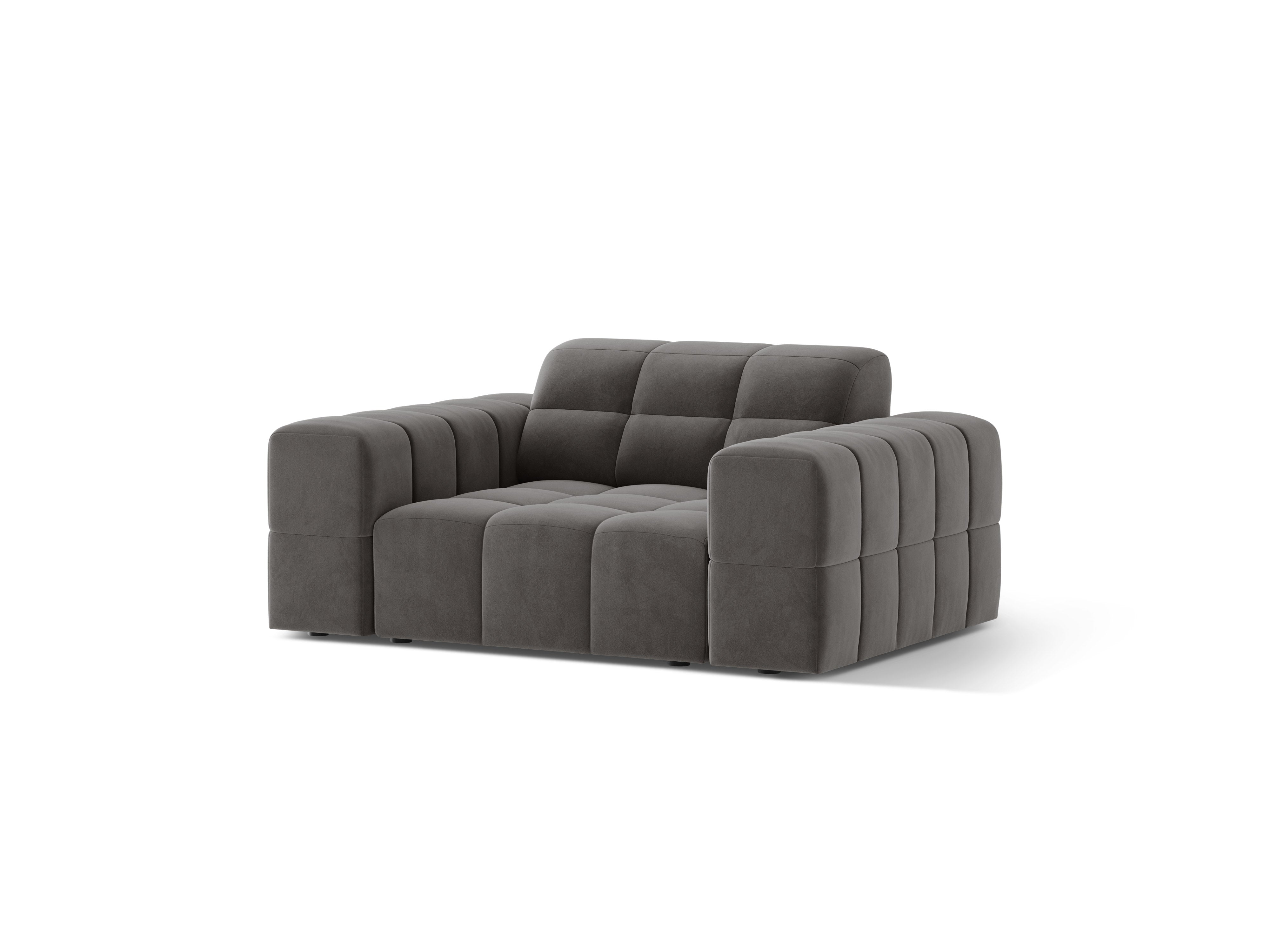 Fluwelen fauteuil CHICAGO grijs