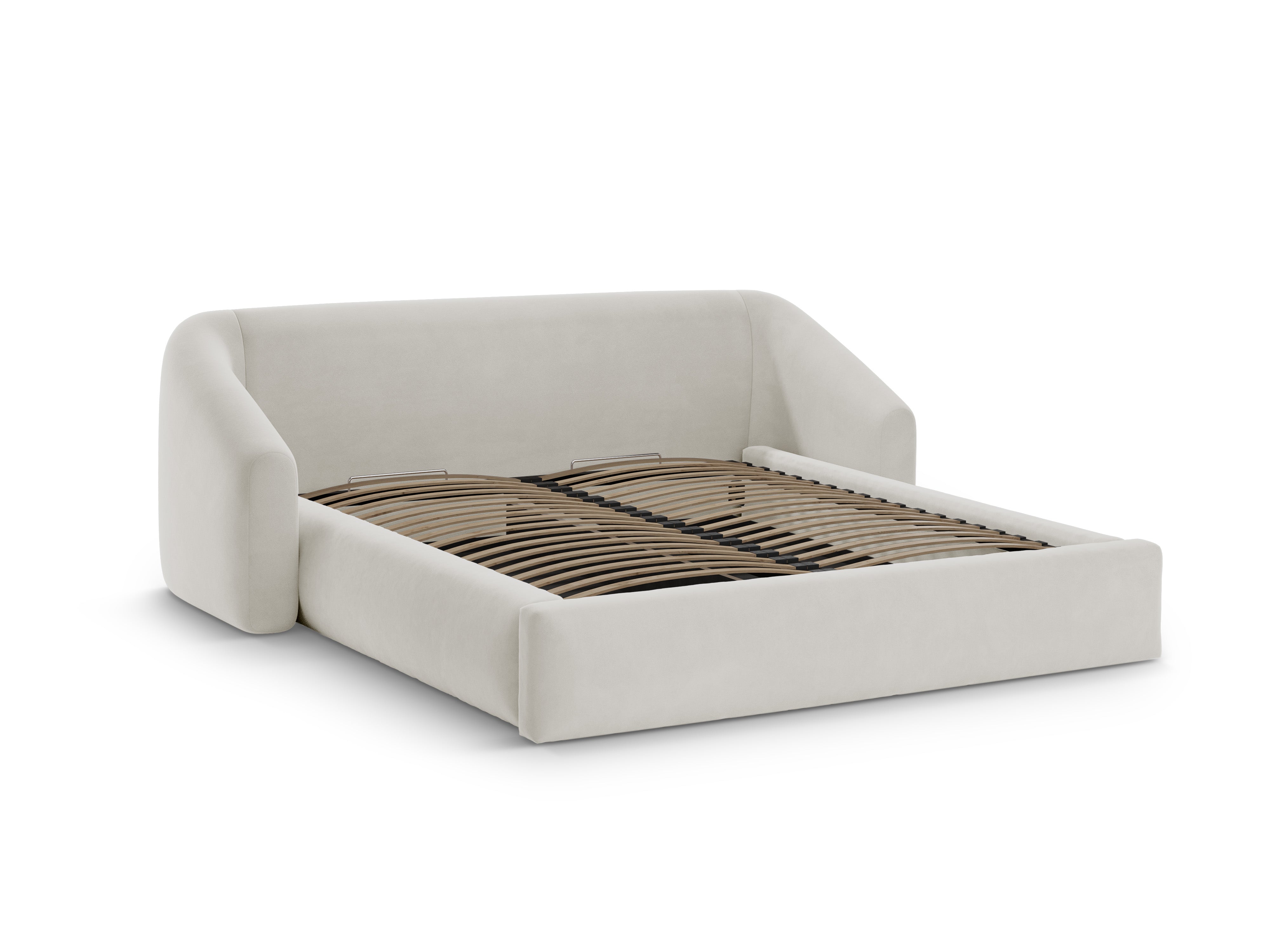 Velvet bed CAMPI beige
