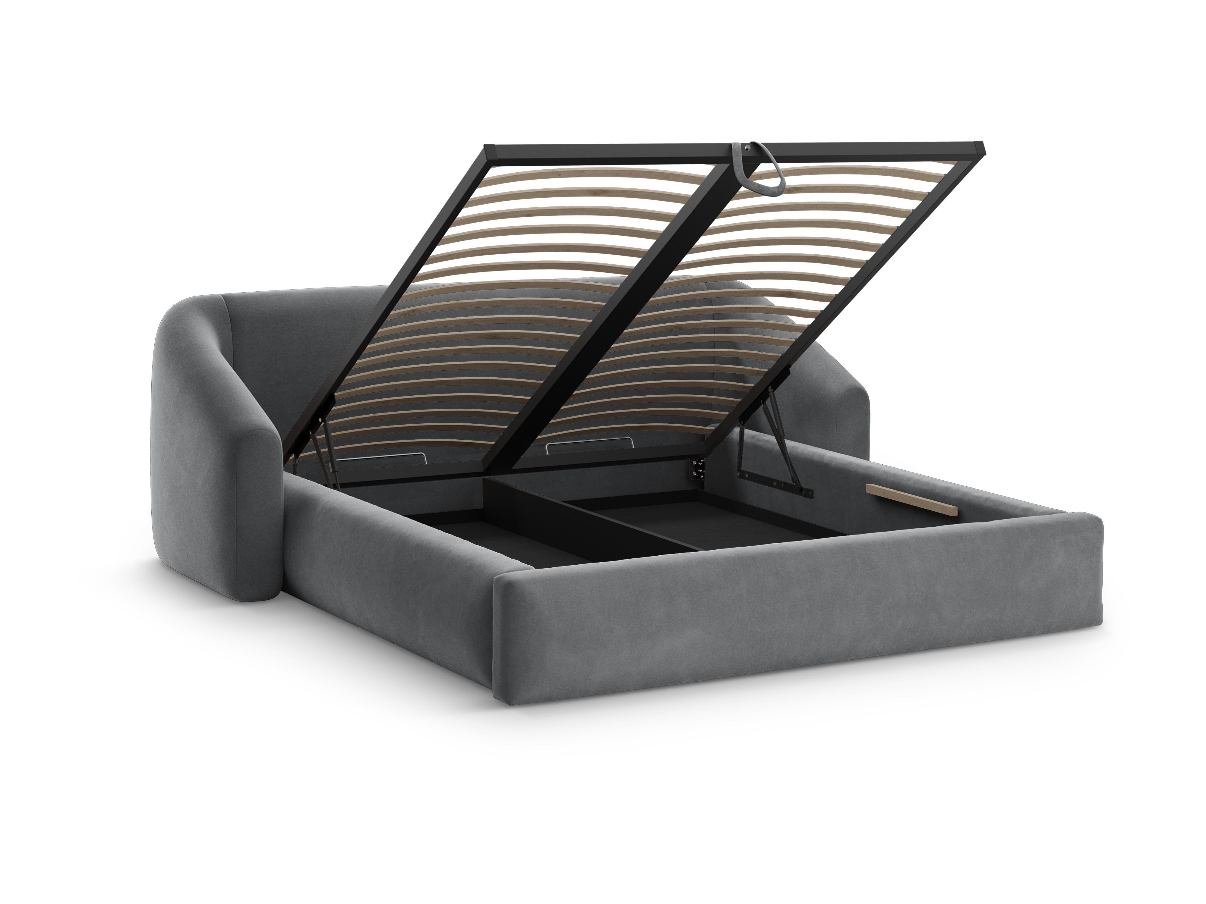 Velvet Bed CAMPI Dark Gray