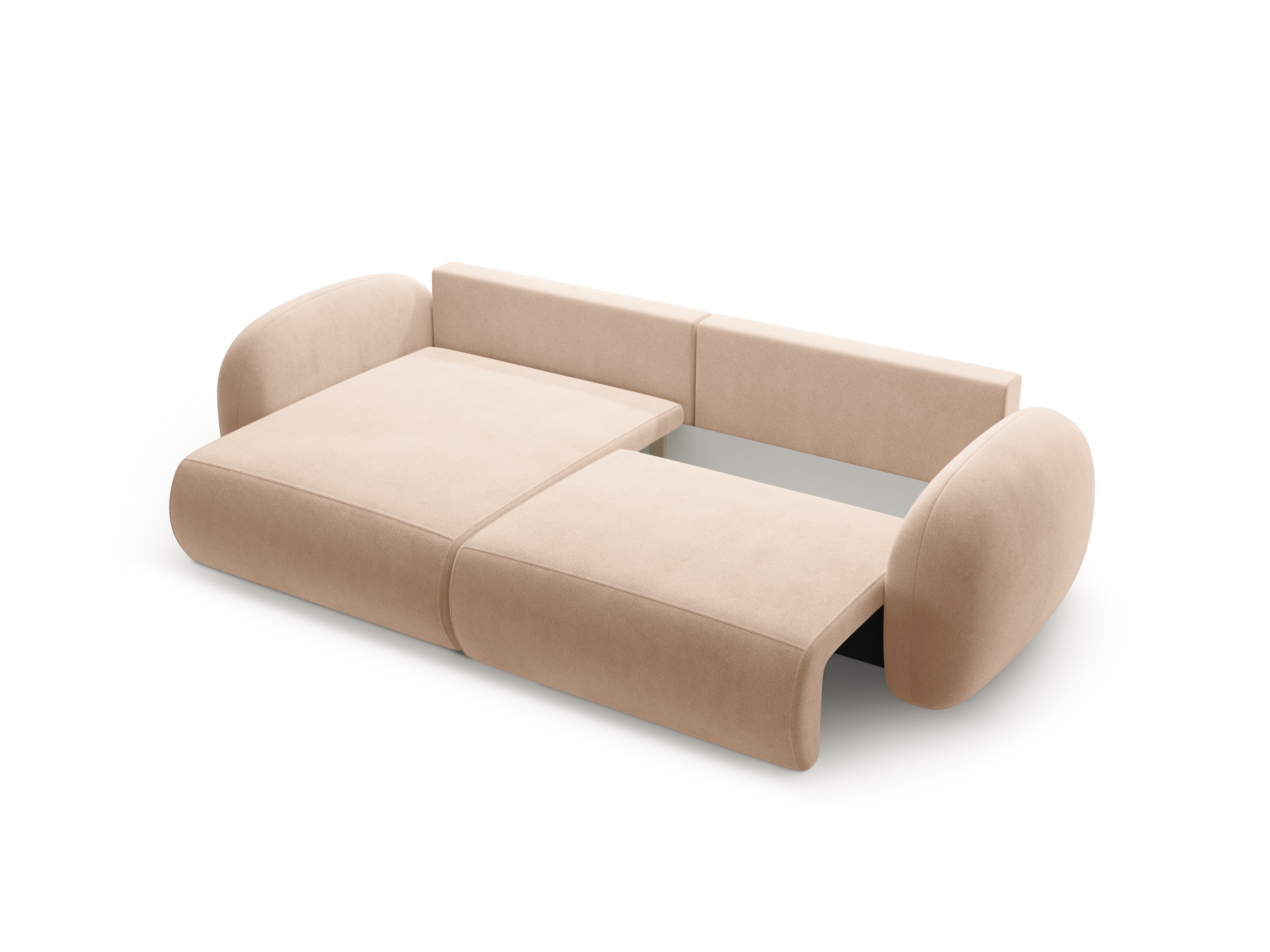 Universal velvet corner sofa with sleeping function for 4 people TONALE beige