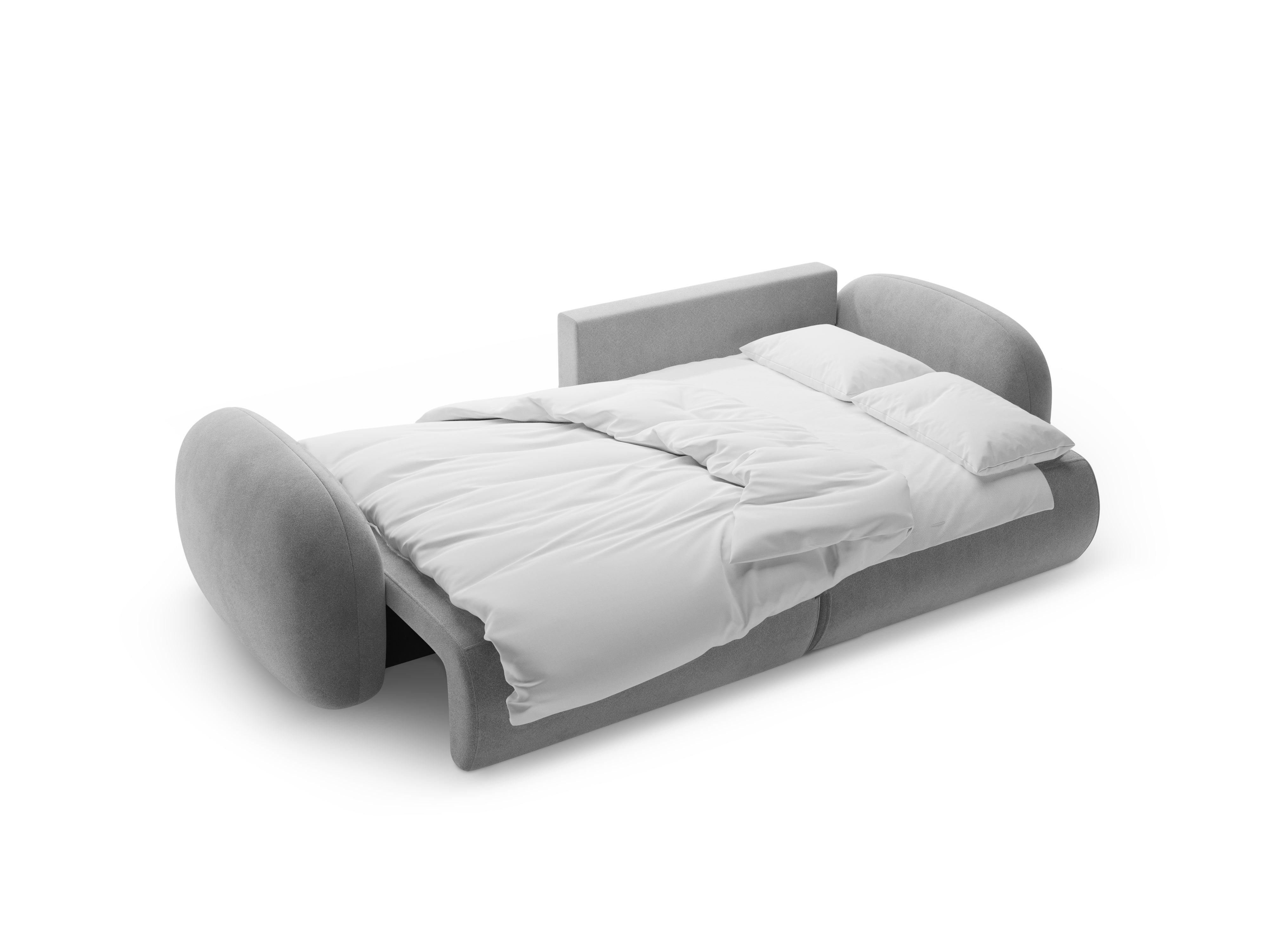 Universele fluwelen hoekbank met slaapfunctie voor 4 personen TONALE donkergrijs