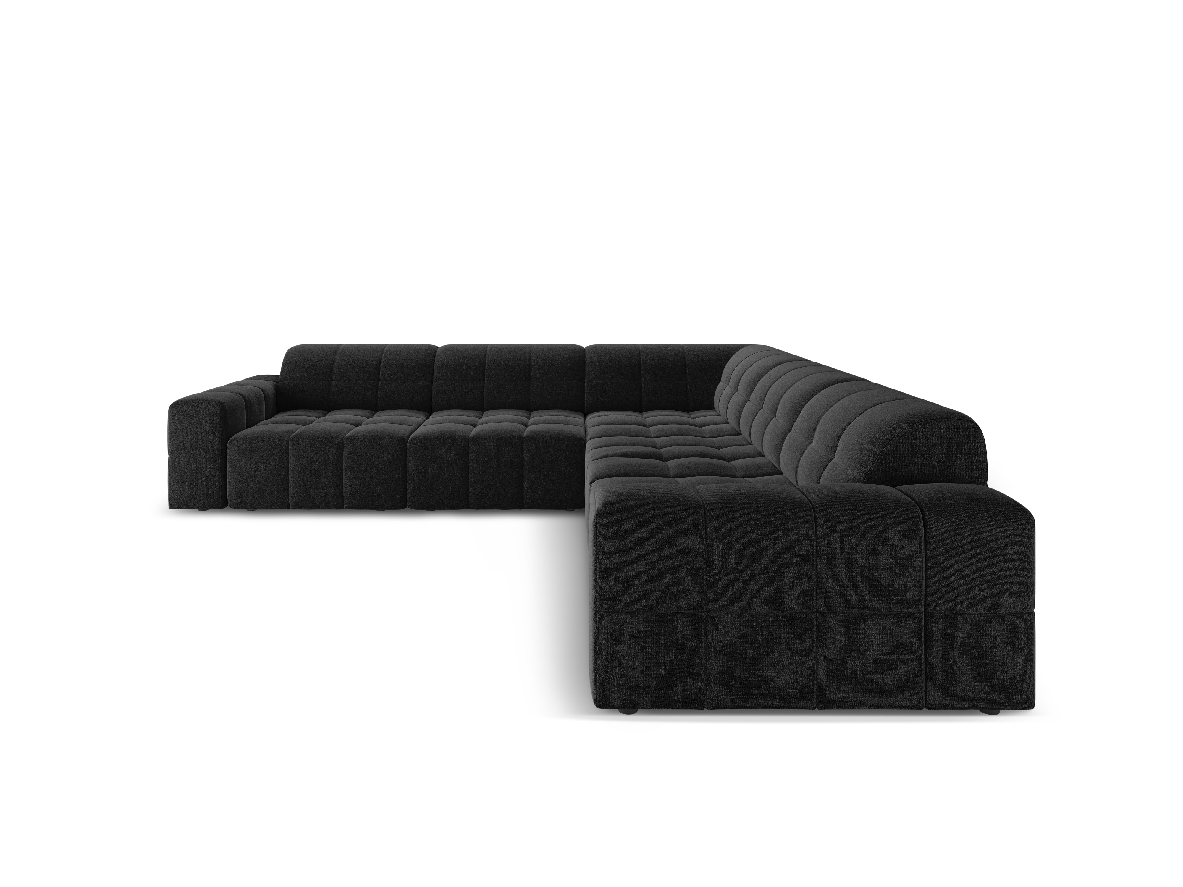Symmetrical Corner Sofa CHICAGO Black Chenille