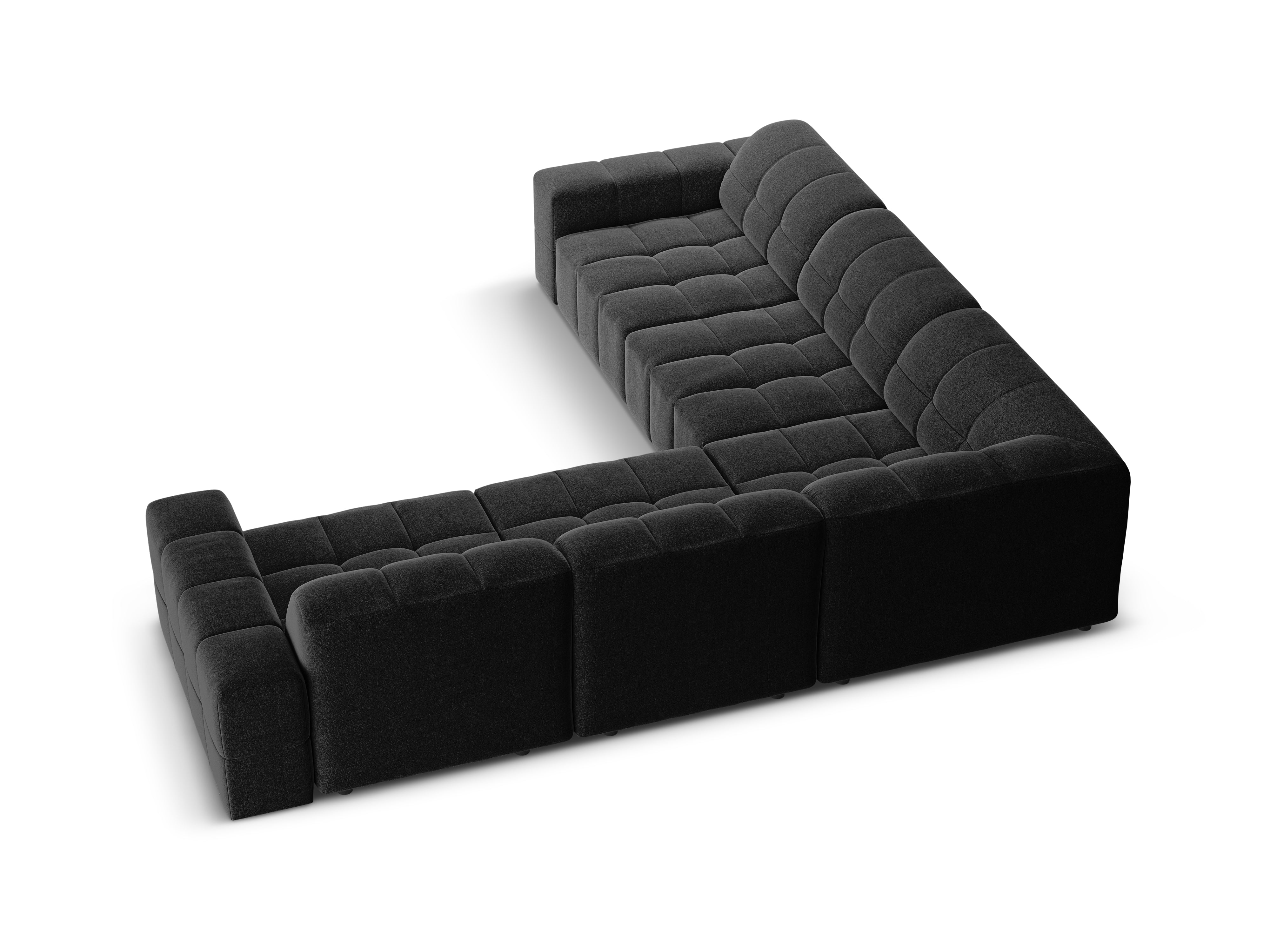 Symmetrical Corner Sofa CHICAGO Black Chenille