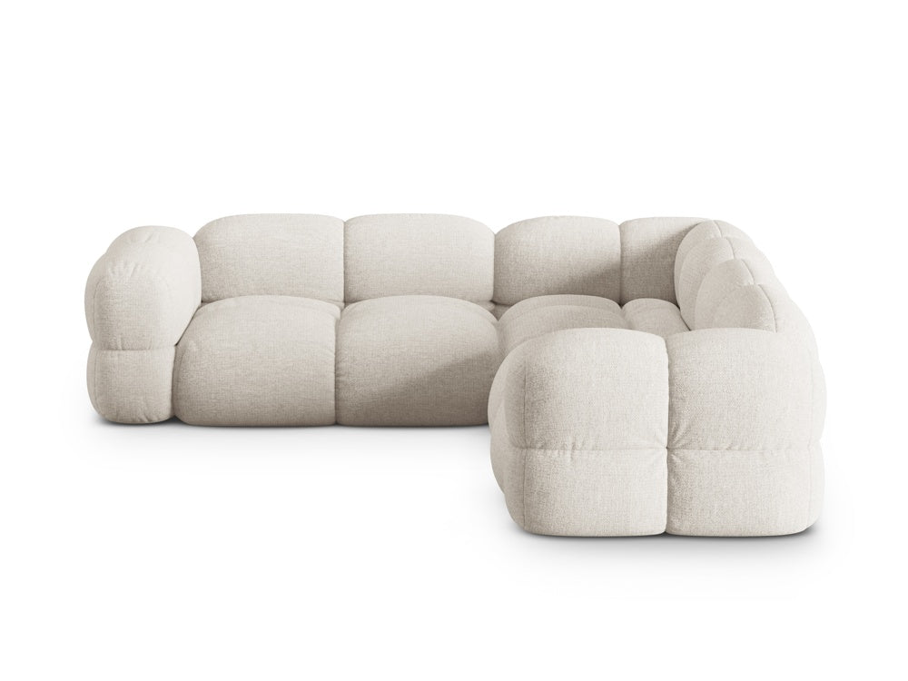 Symmetrische hoekbank LORETTO lichtbeige