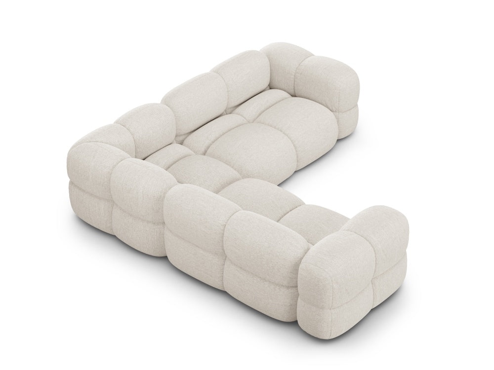 Symmetrische hoekbank LORETTO lichtbeige