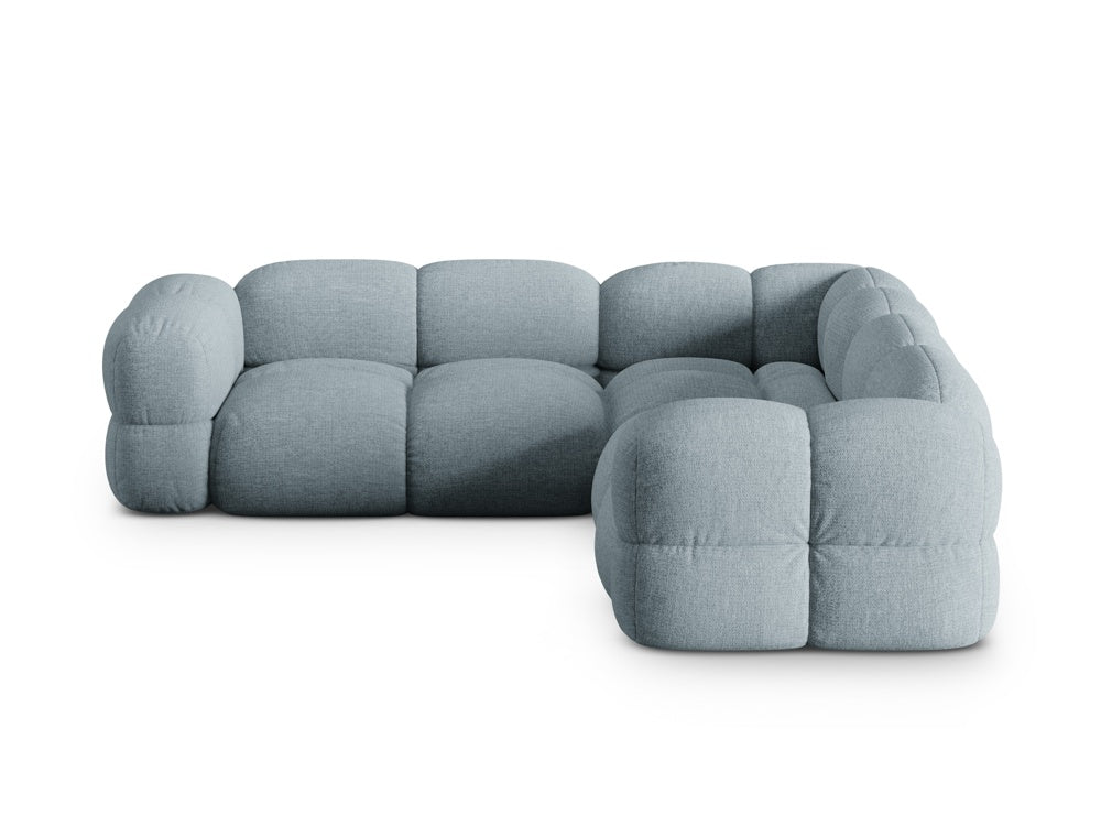 Symmetrische hoekbank LORETTO pastelblauw