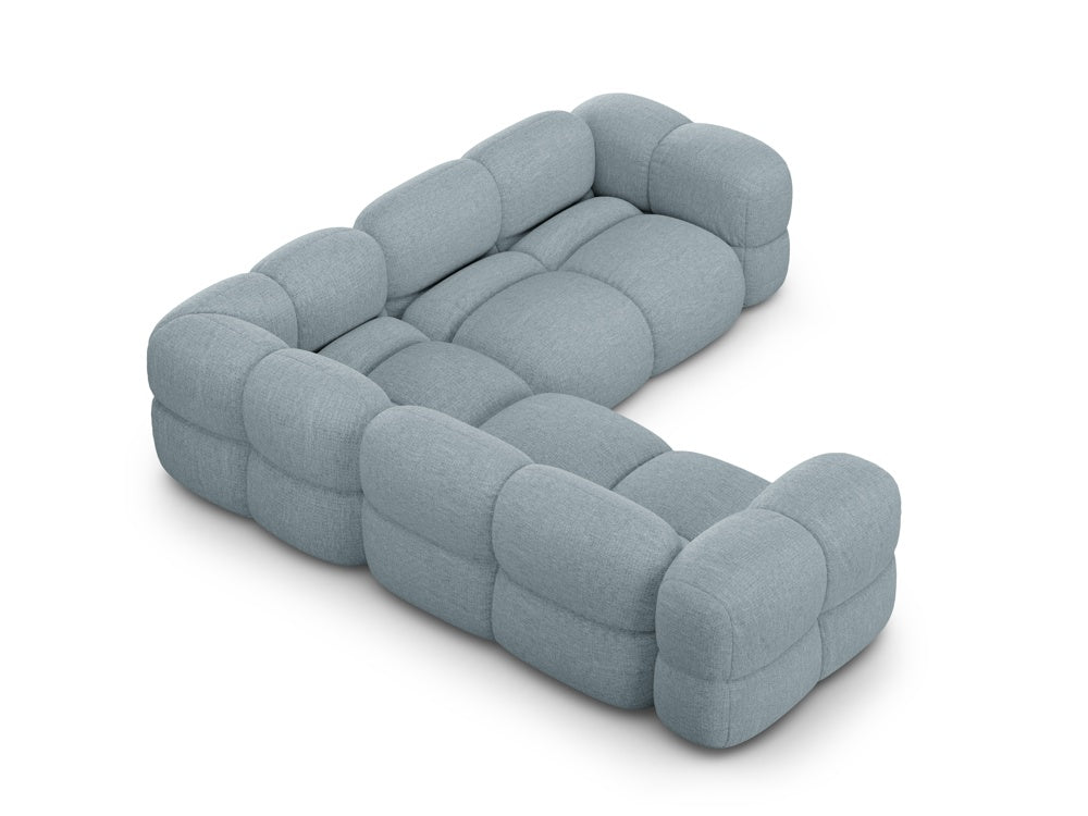 Symmetrische hoekbank LORETTO pastelblauw