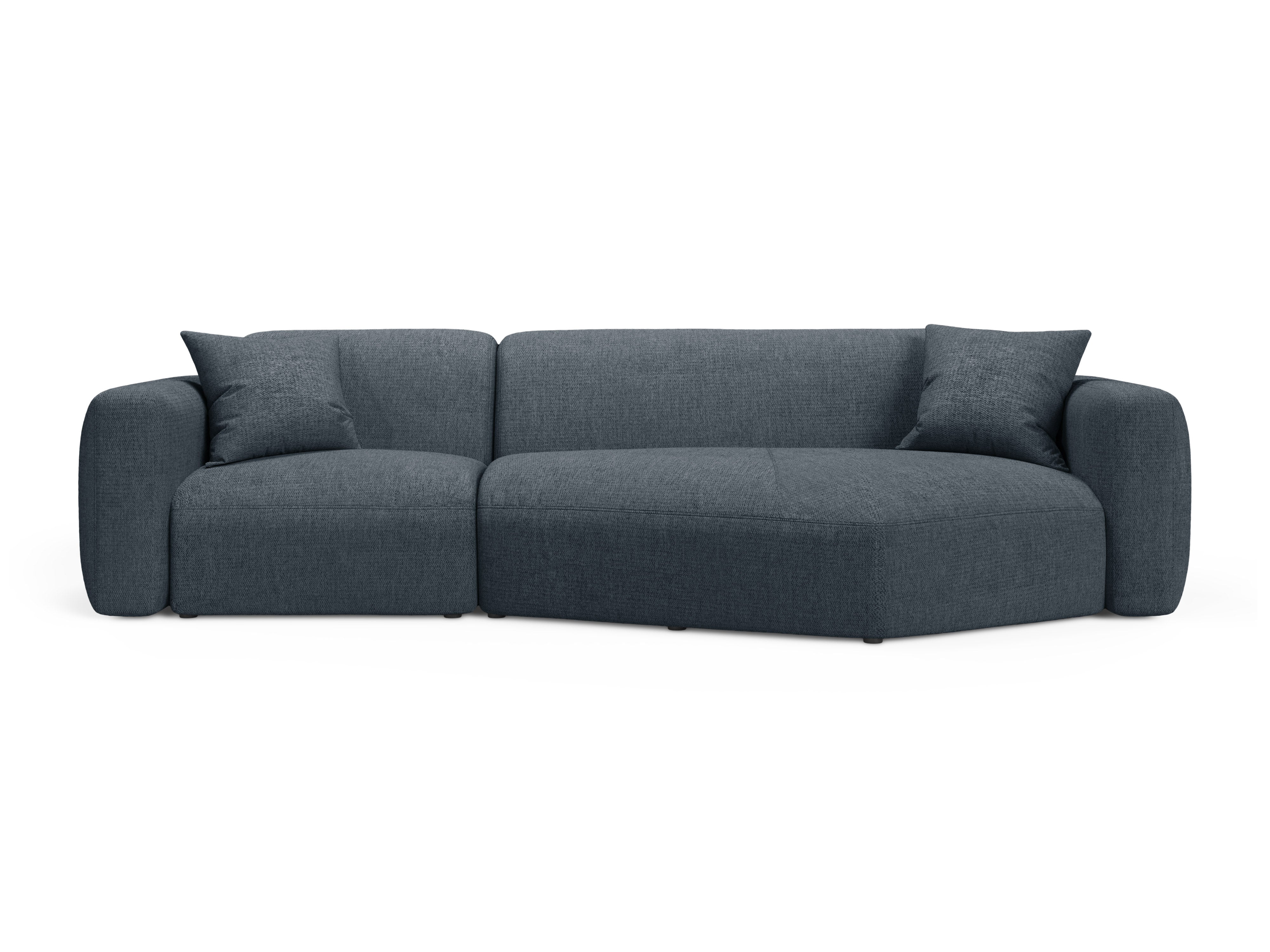 Right-sided corner sofa STRINO blue chenille