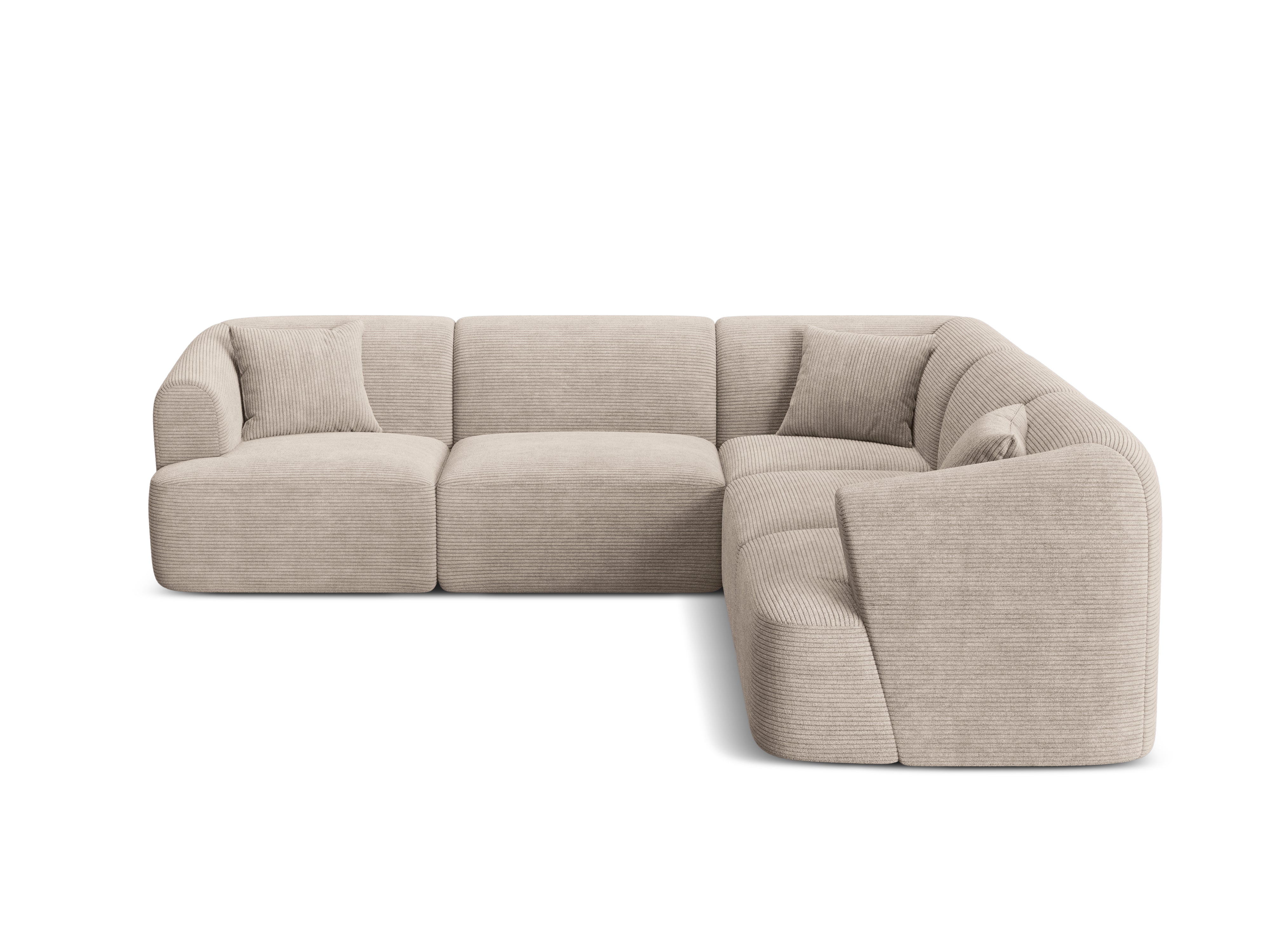 Symmetrical 4-Seater Sofa CAMPI Beige Corduroy
