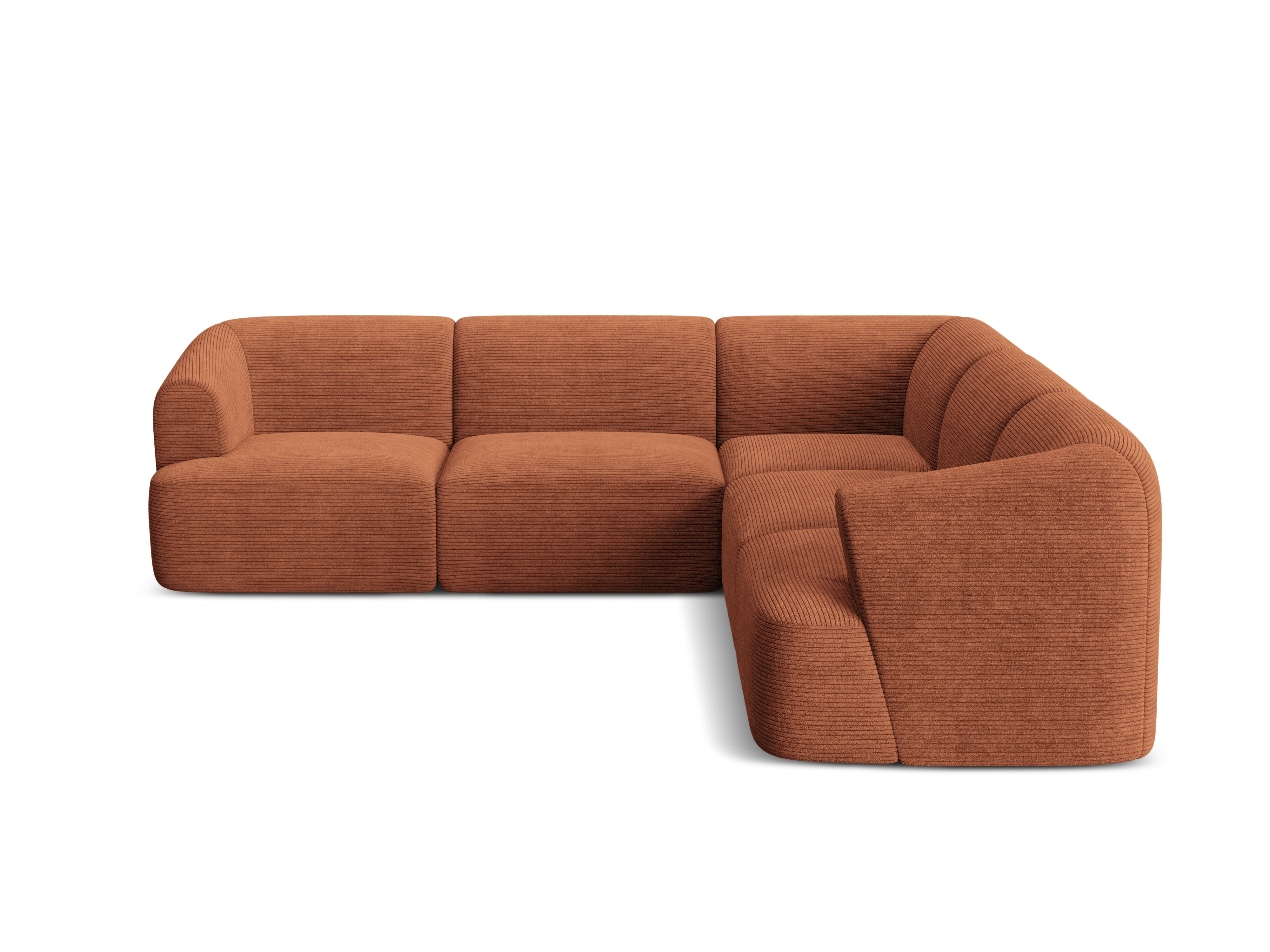 Symmetrical 4-Seater Sofa CAMPI Brick Corduroy