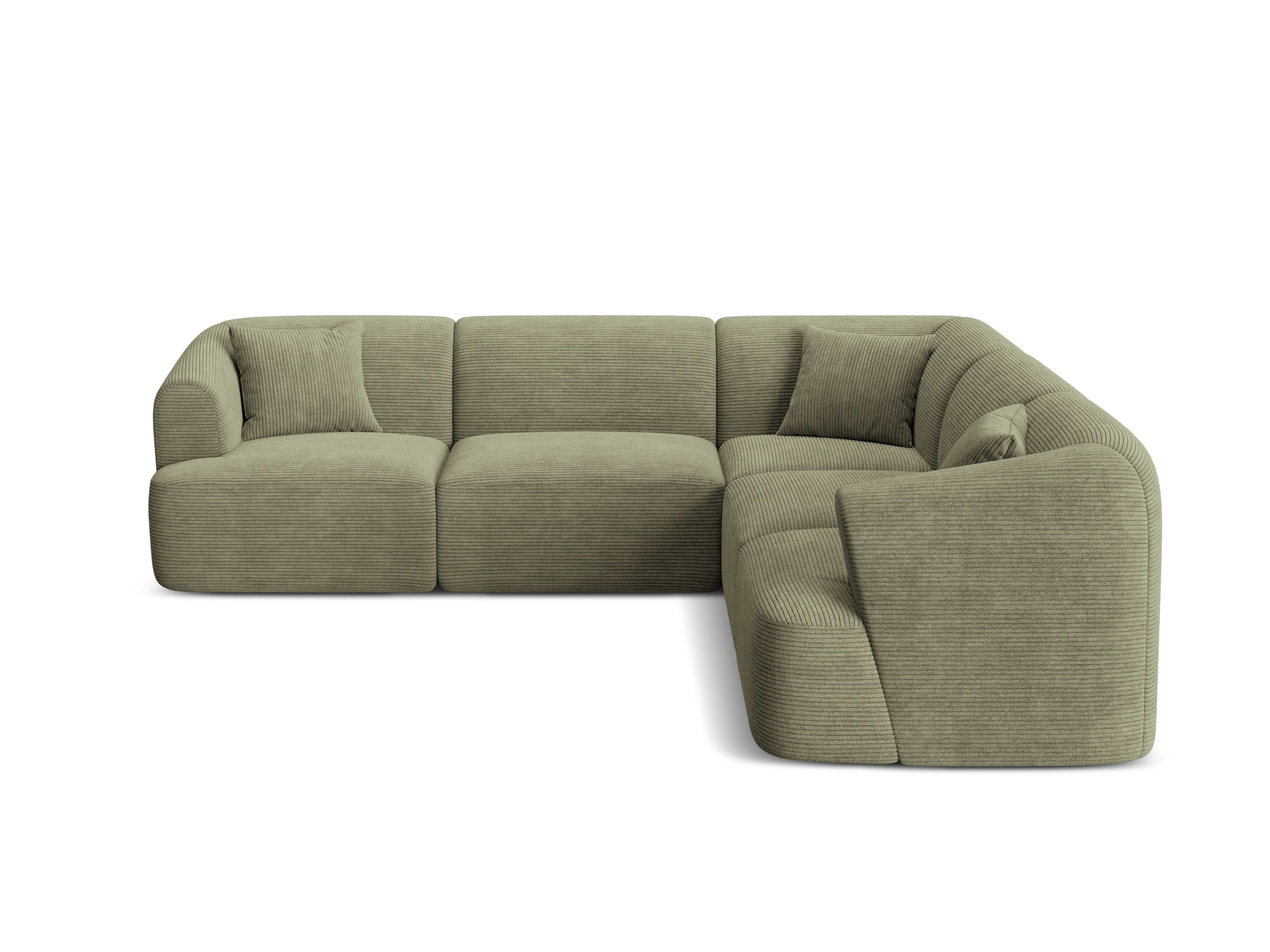 Symmetrische 4-Sitzer-Couch CAMPI grün Cord