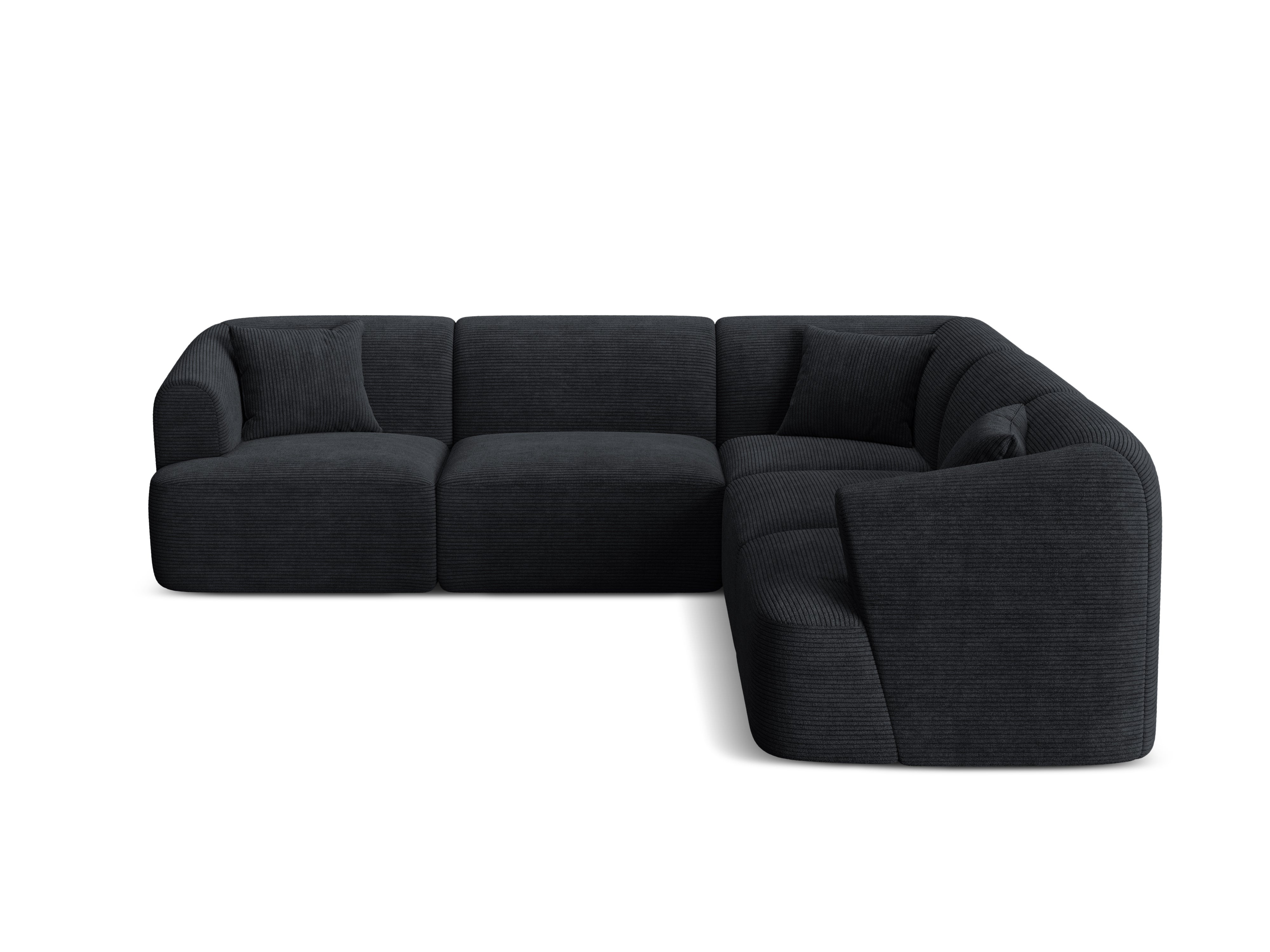 Symmetrical 4-Seater Sofa CAMPI Black Corduroy