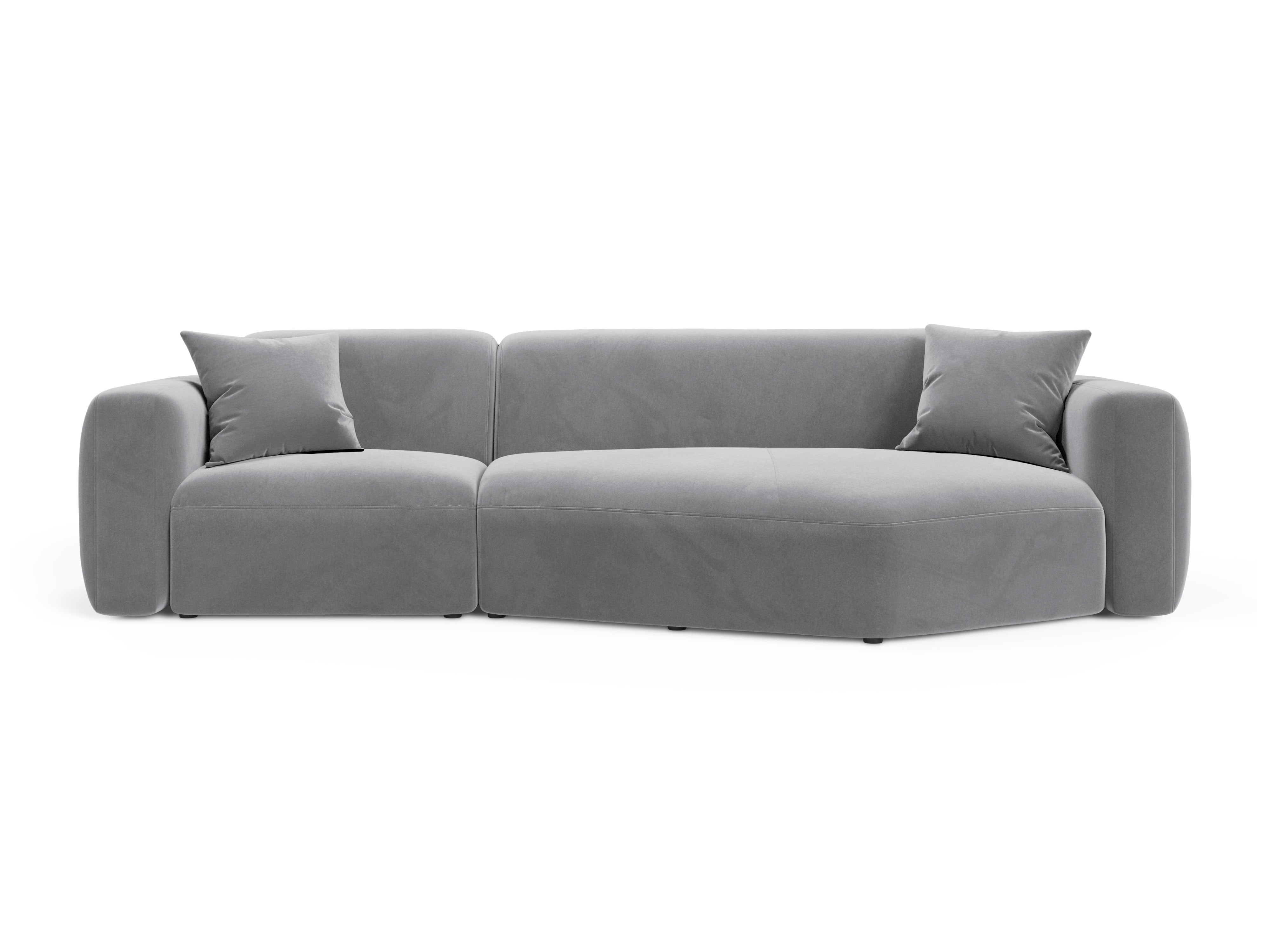 Right-facing velvet corner sofa STRINO gray