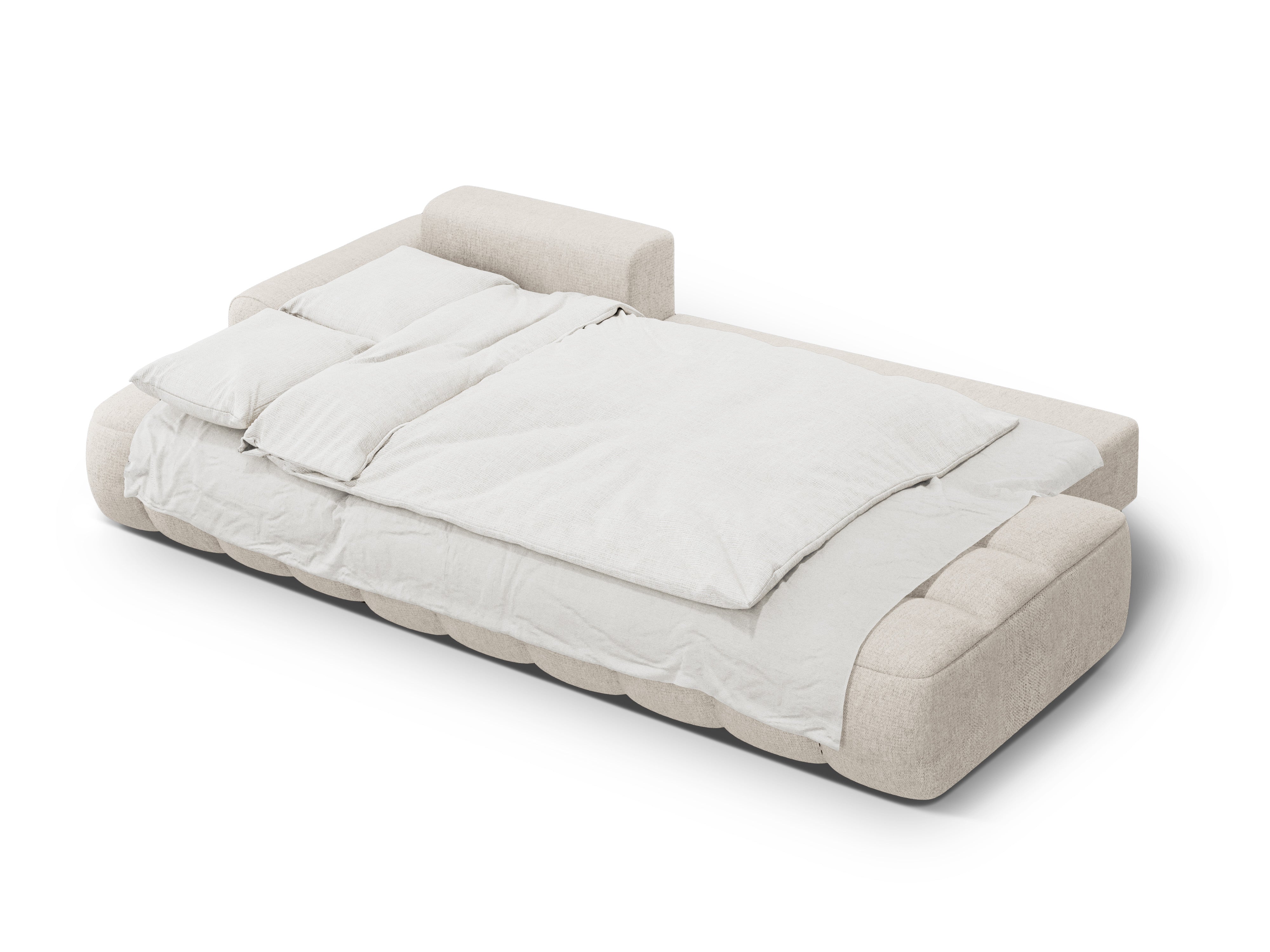 Left-sided corner sofa bed for 3 people LINZ cream