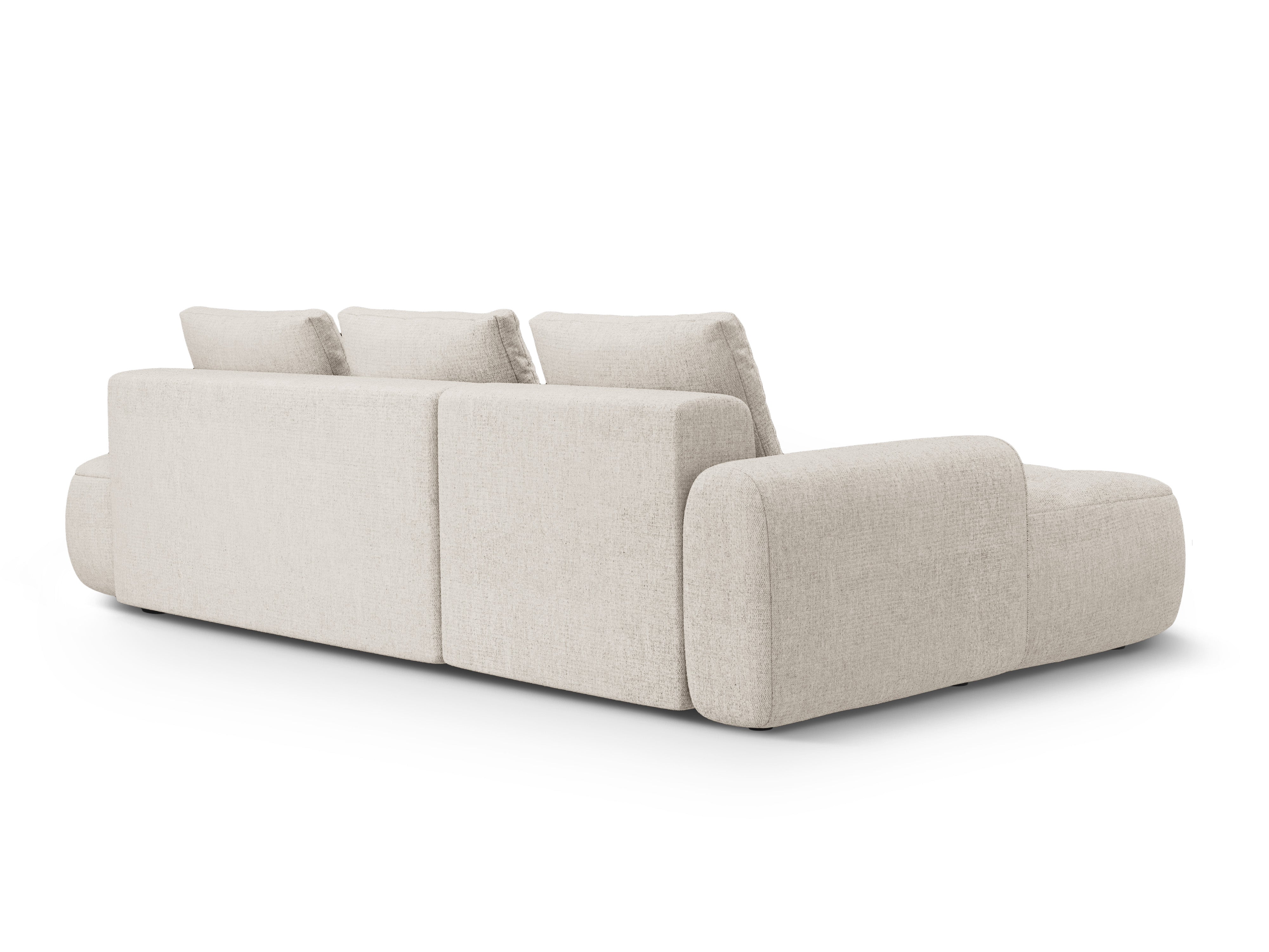 Left-sided corner sofa bed for 3 people LINZ cream