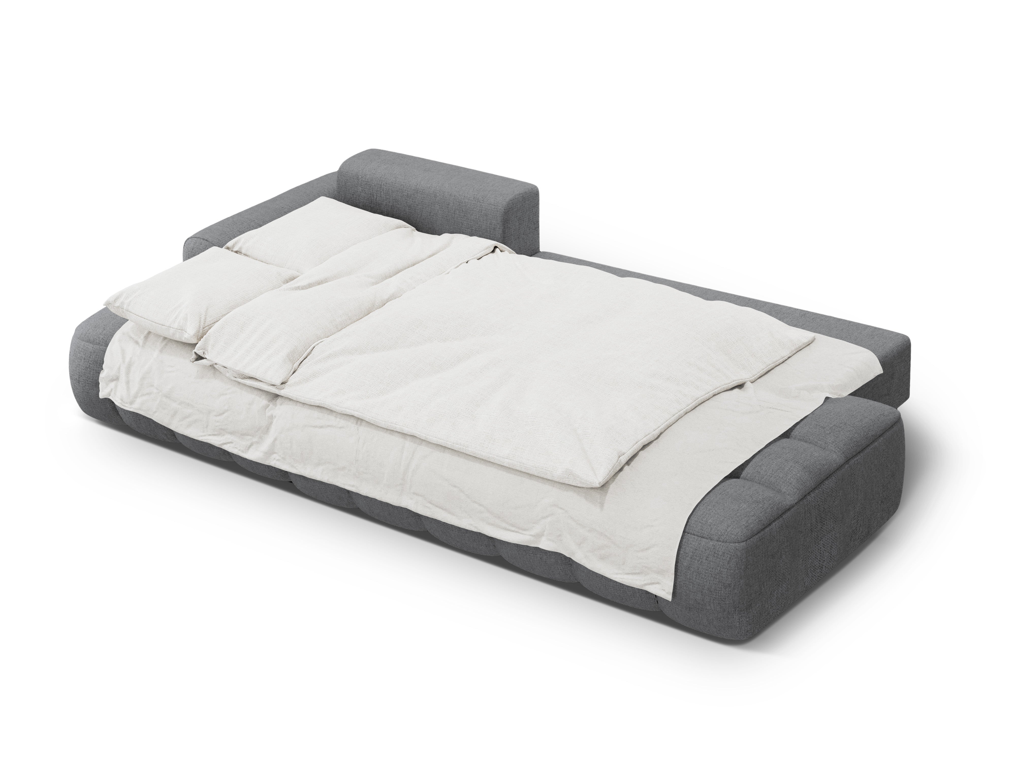 Linksseitige Schlafcouch für 3 Personen LINZ grau