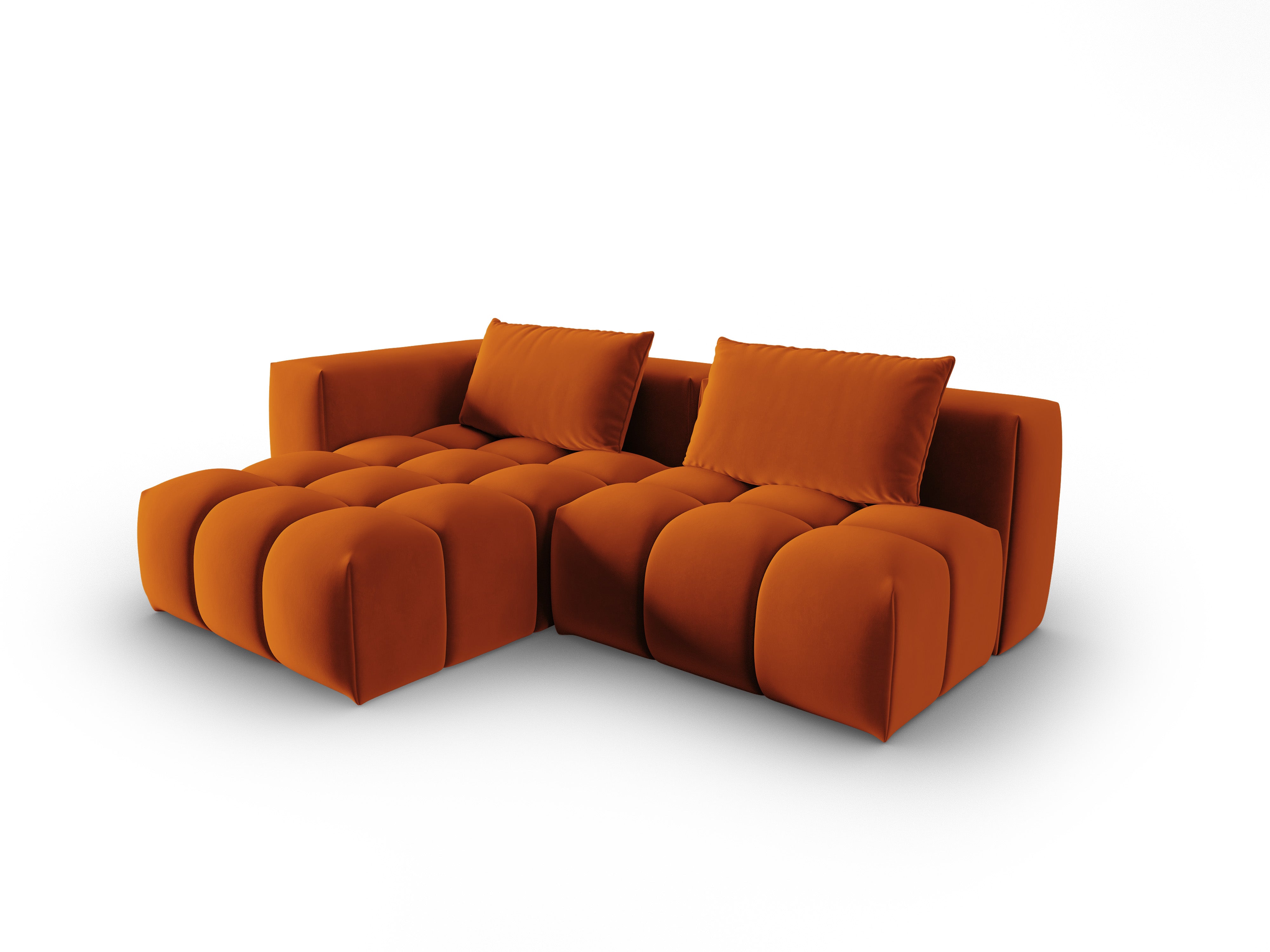 Narożnik aksamitny 3-osobowy lewostronny otwarty VERONA ceglany – Cosmopolitan Design