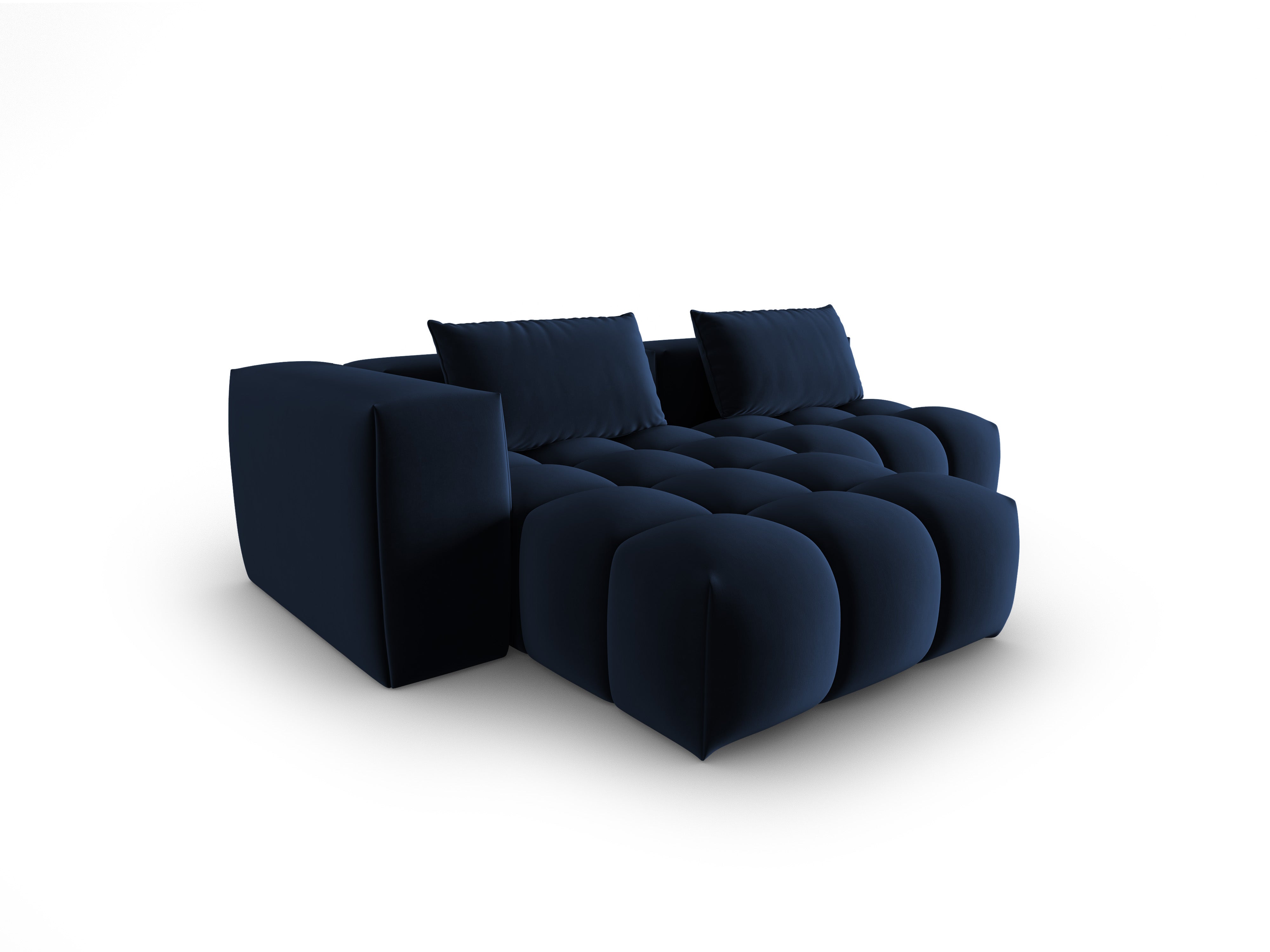 Samt-Ecksofa für 3 Personen, linksseitig offen, VERONA, königliches Blau