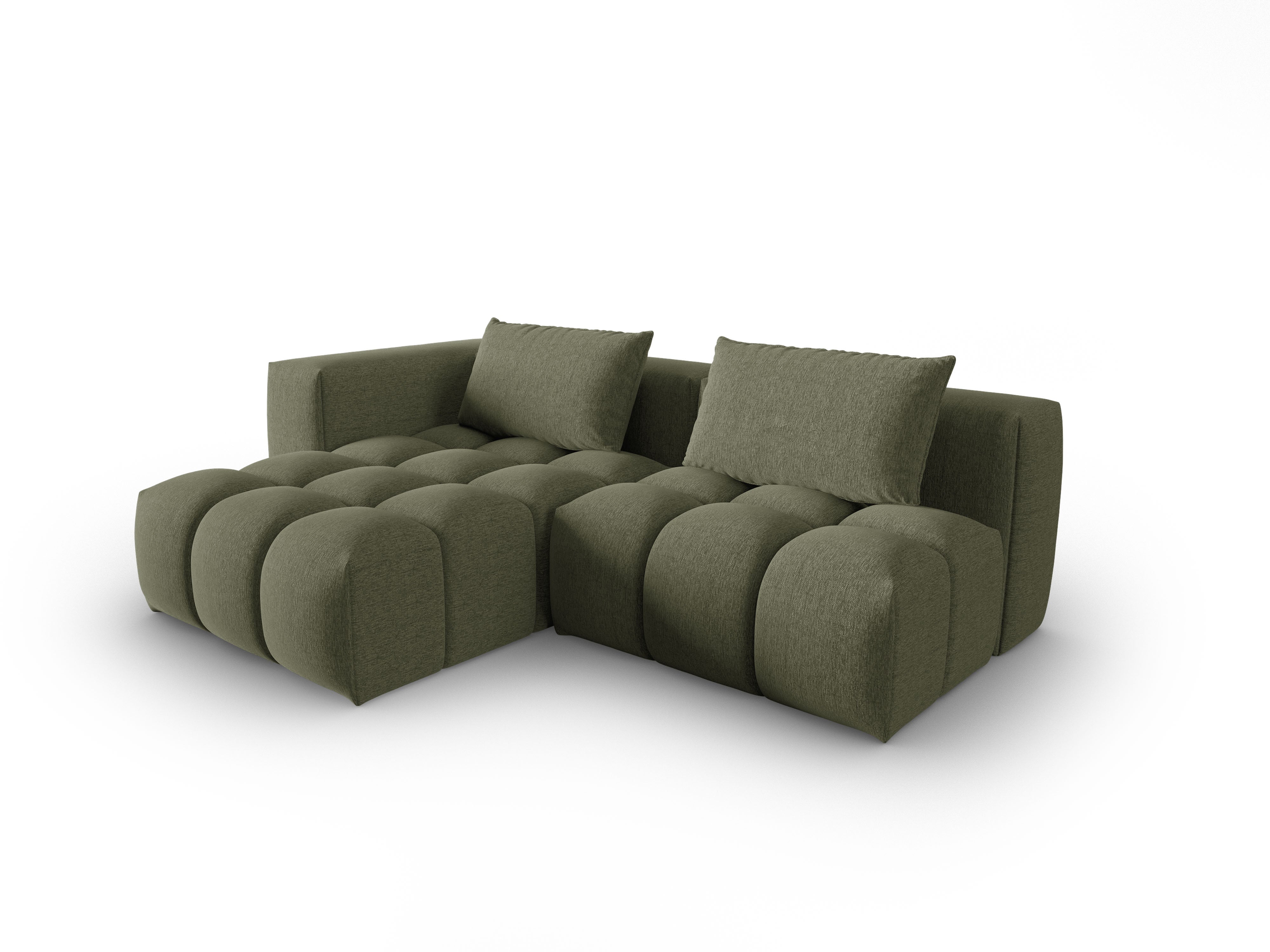Ecksofa 3-sitzig links offen VERONA olivgrün