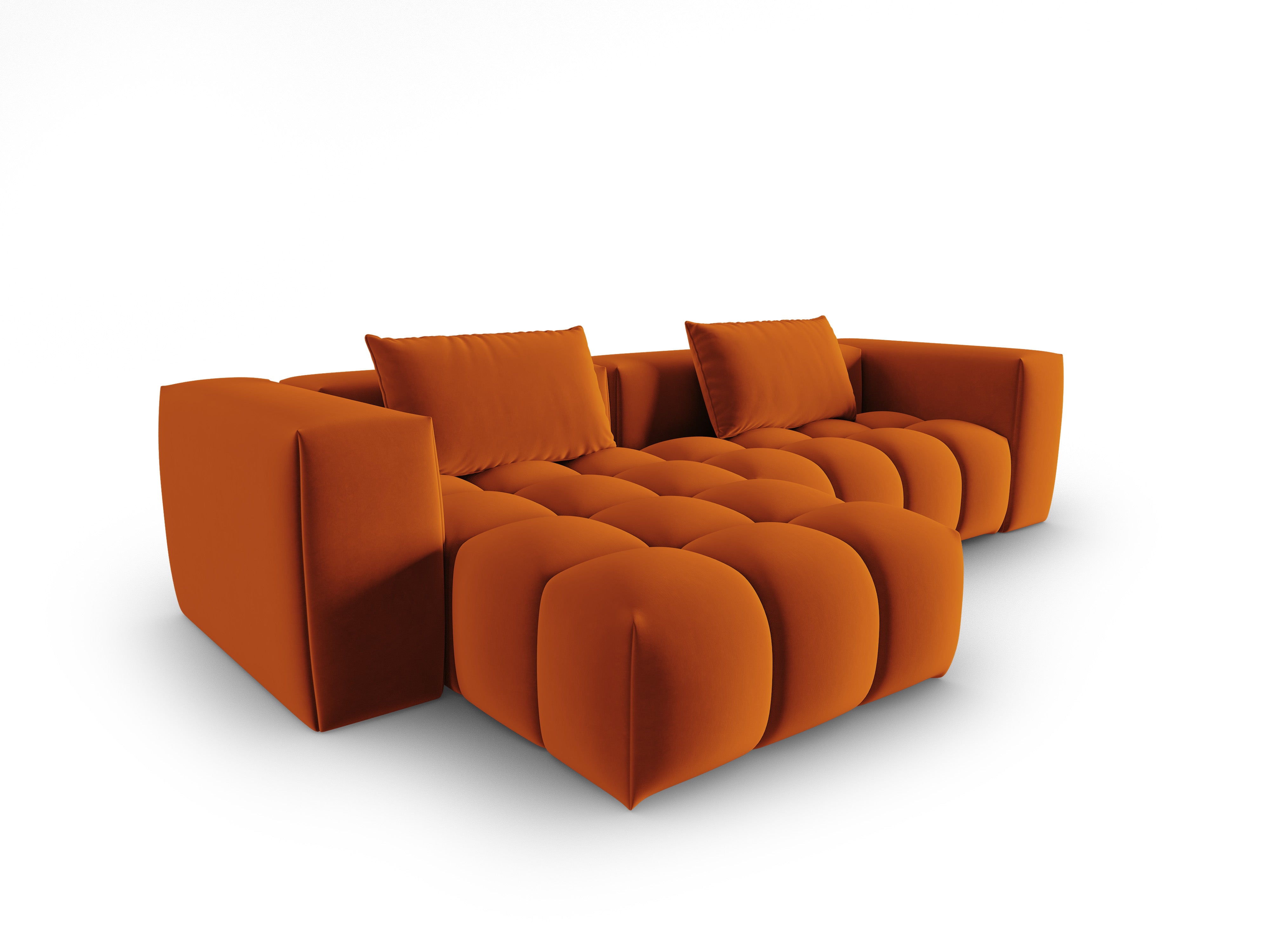 Narożnik aksamitny 3-osobowy lewostronny VERONA ceglany – Cosmopolitan Design