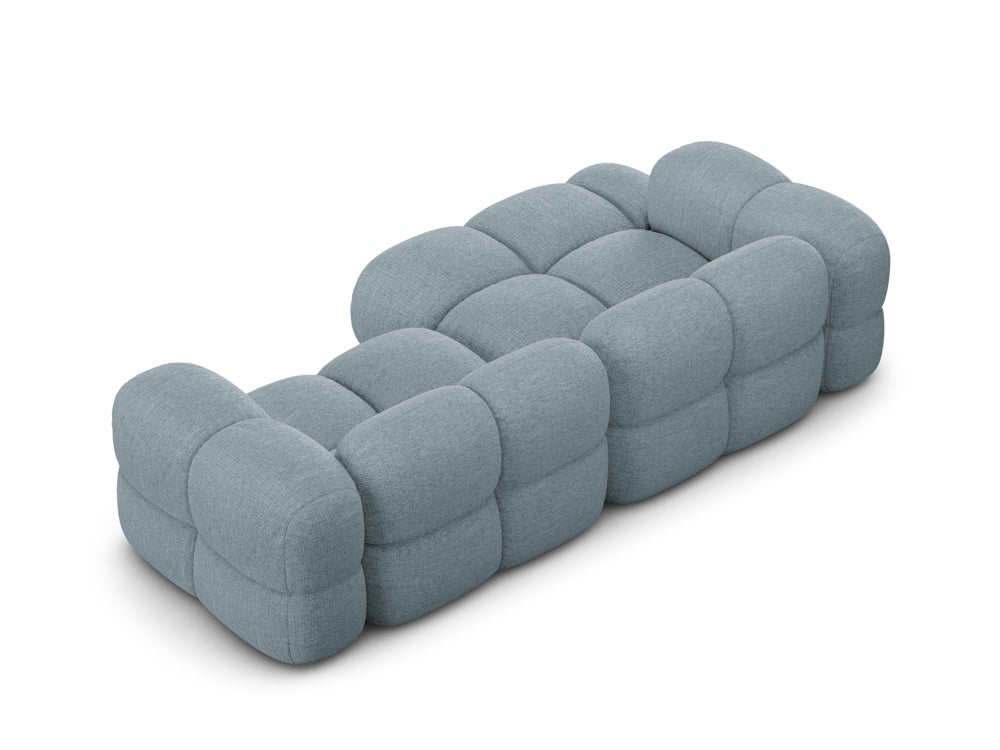 LORETTO 3-Seater Left Corner Sofa in Pastel Blue