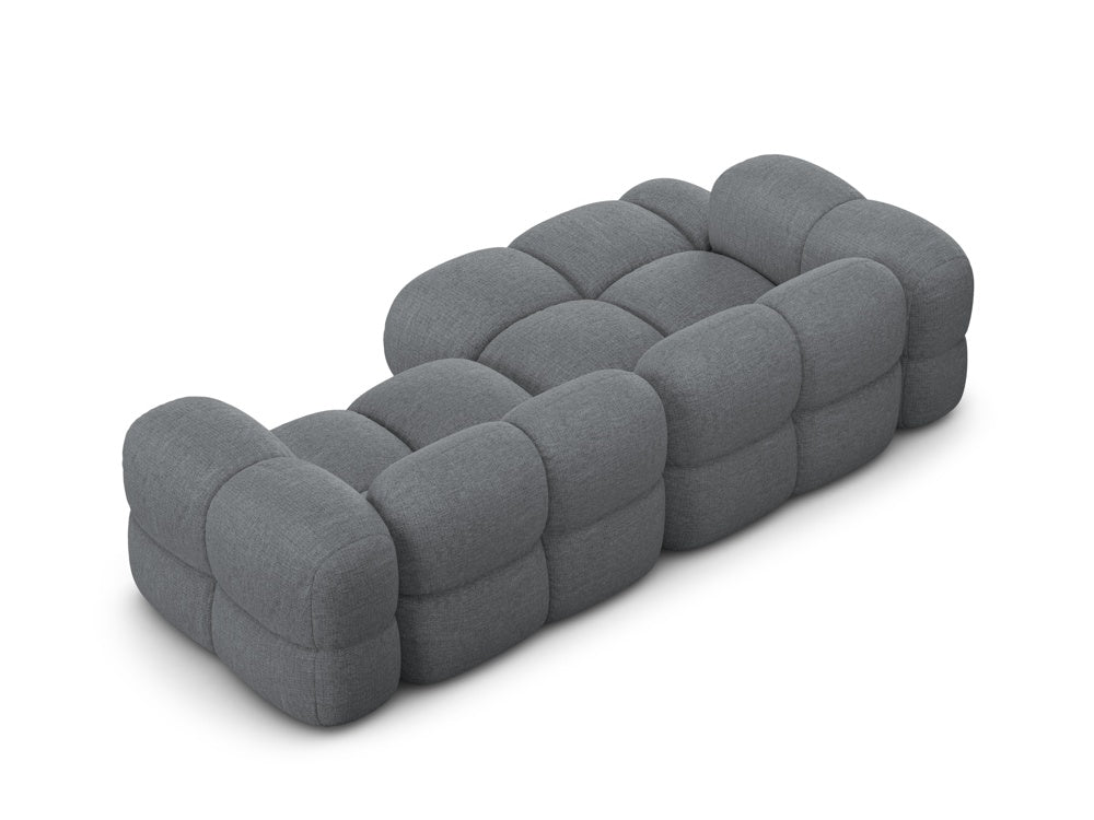 3-sitziger linker Ecksofa LORETTO grau-blau