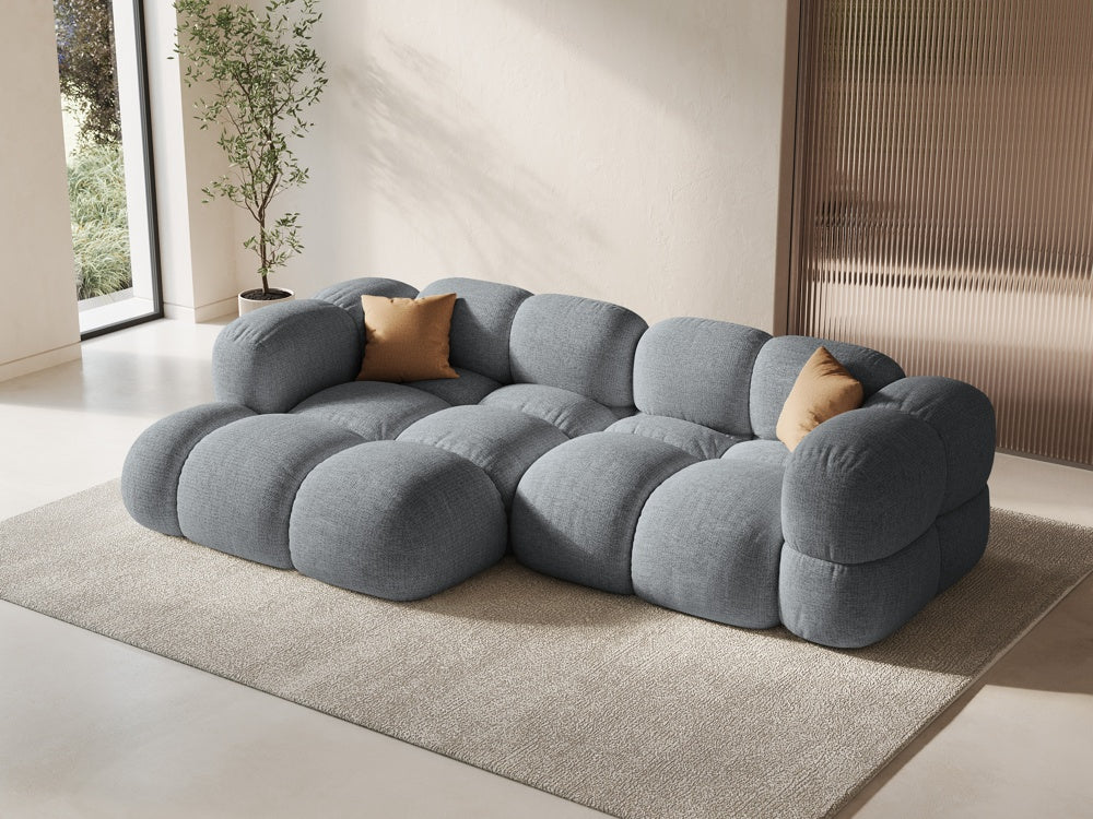 Left-facing 3-seater corner sofa LORETTO gray-blue