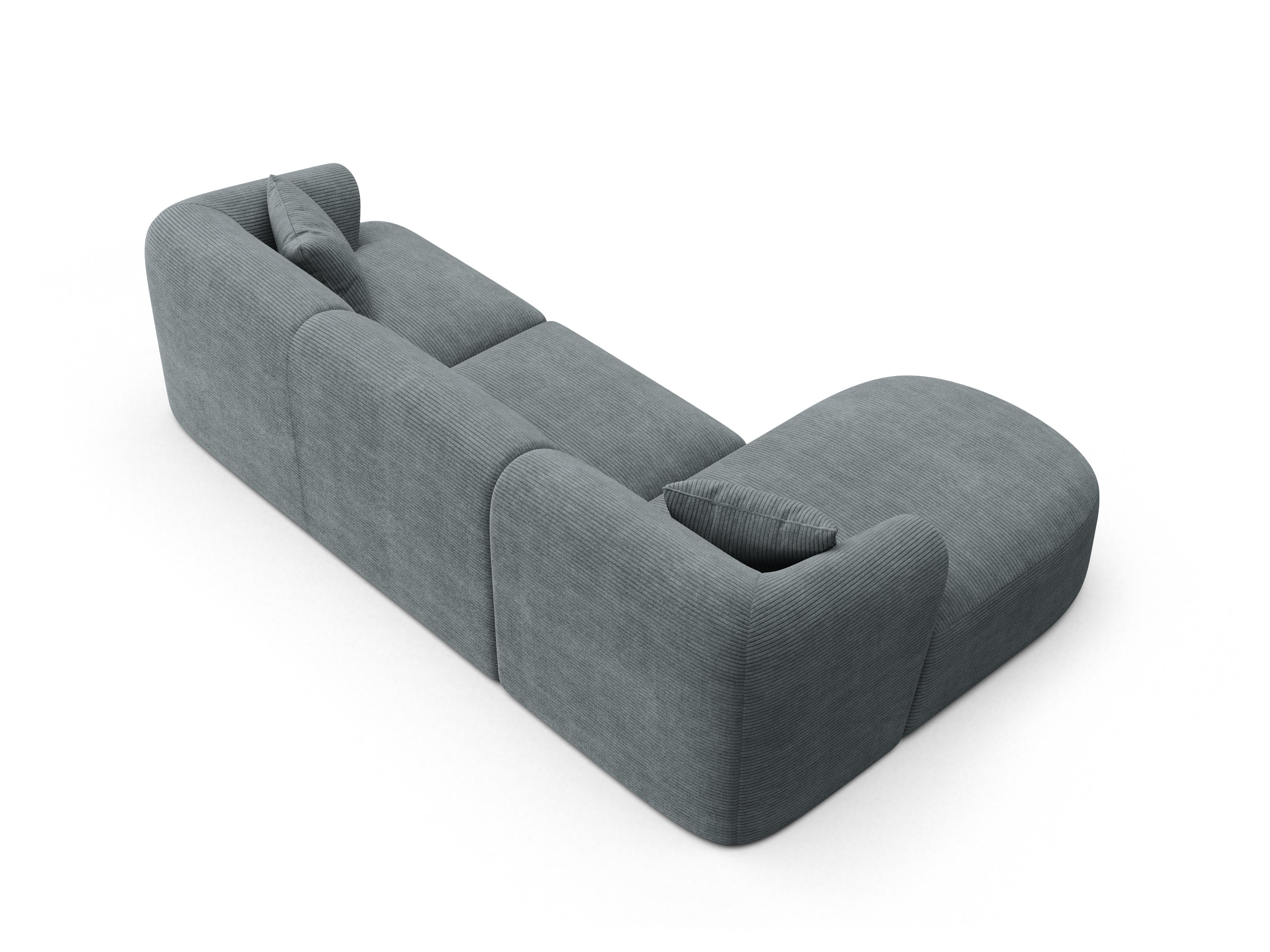 Left-sided 4-seater sofa CAMPI gray corduroy